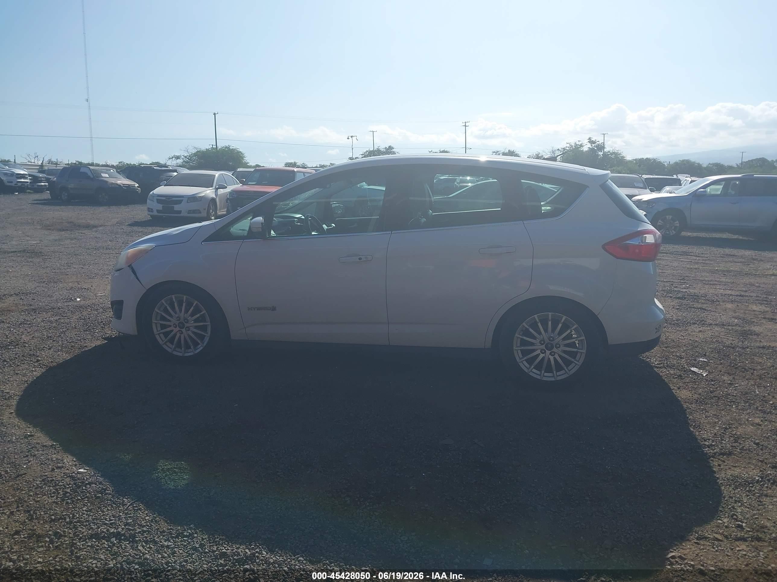 2013 Ford C-max Hybrid Sel White vin: 1FADP5BU3DL500447