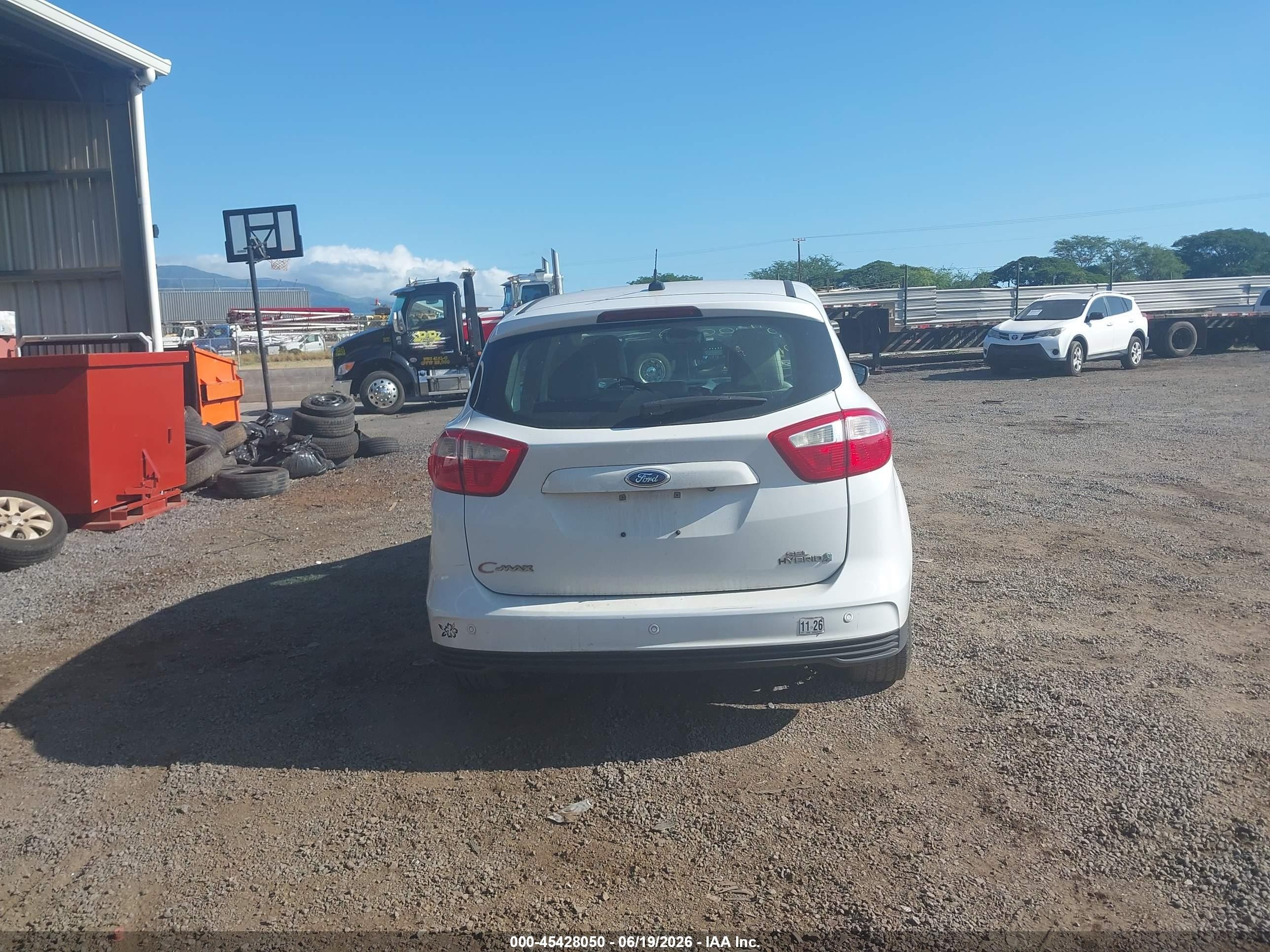 2013 Ford C-max Hybrid Sel White vin: 1FADP5BU3DL500447