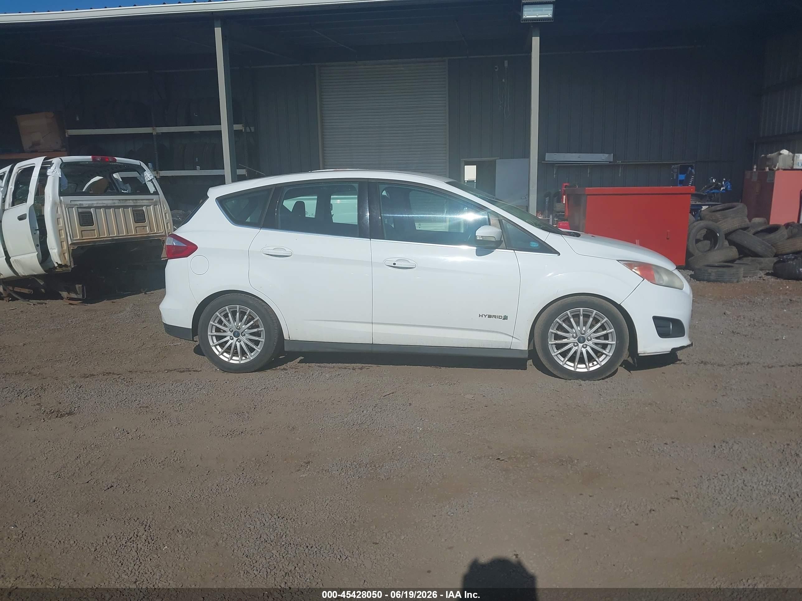 2013 Ford C-max Hybrid Sel White vin: 1FADP5BU3DL500447