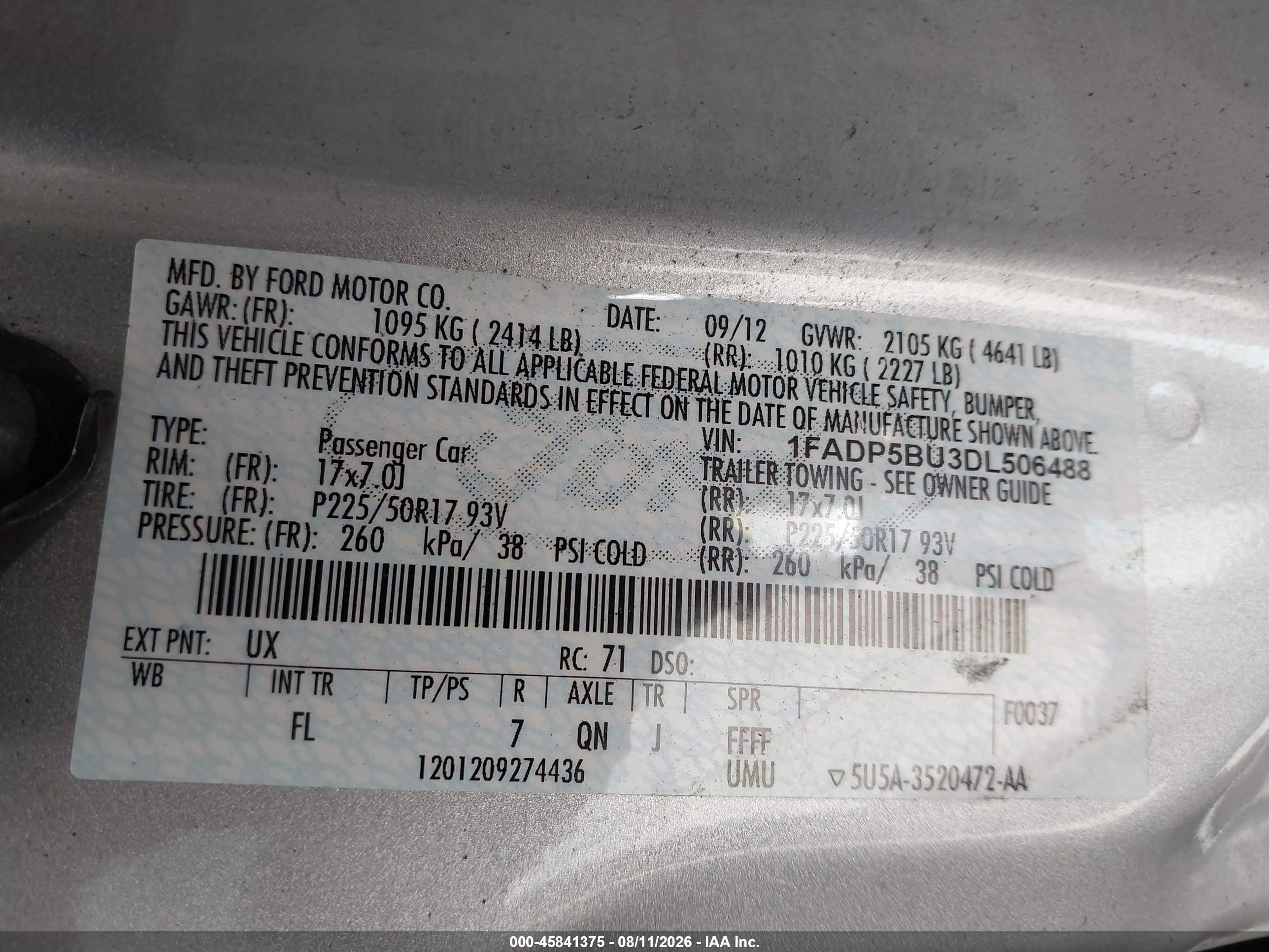 2013 Ford C-max Hybrid Sel Silver vin: 1FADP5BU3DL506488