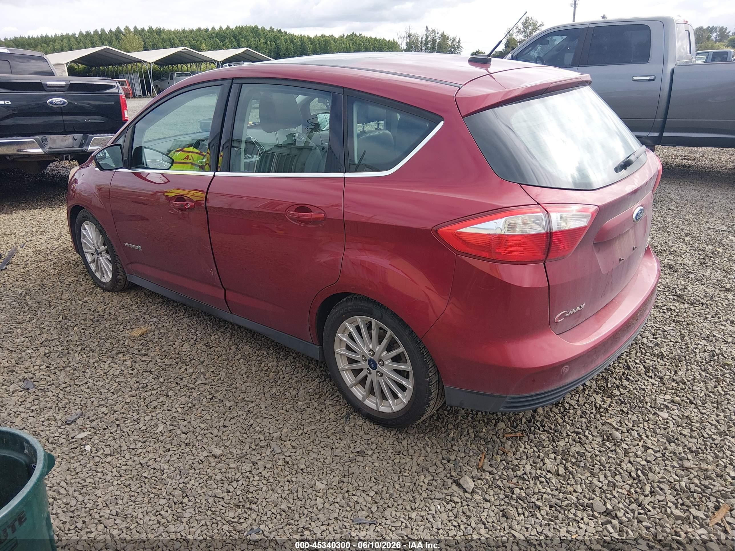 2013 Ford C-max Hybrid Sel Red vin: 1FADP5BU3DL509570