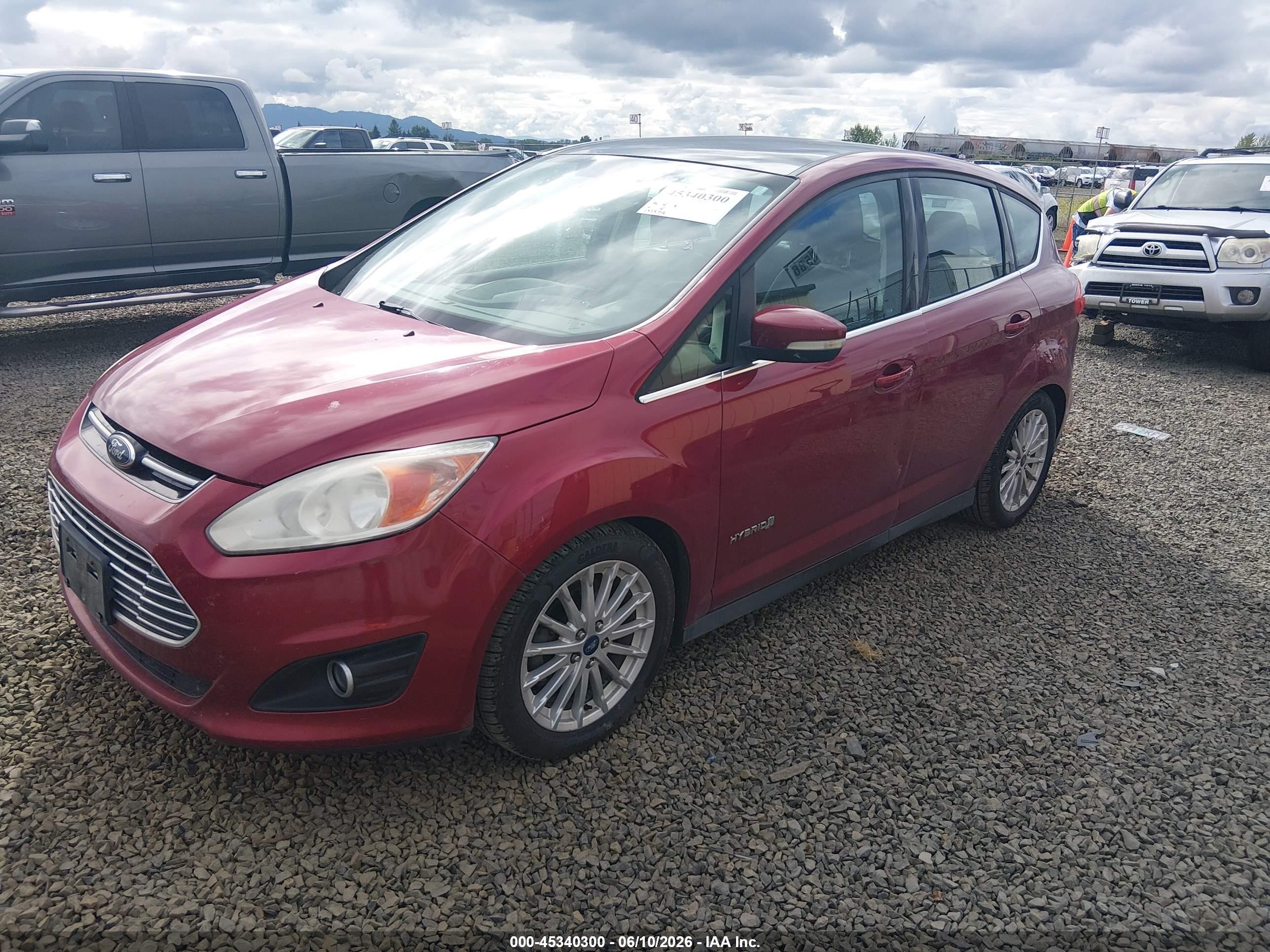 2013 Ford C-max Hybrid Sel Red vin: 1FADP5BU3DL509570
