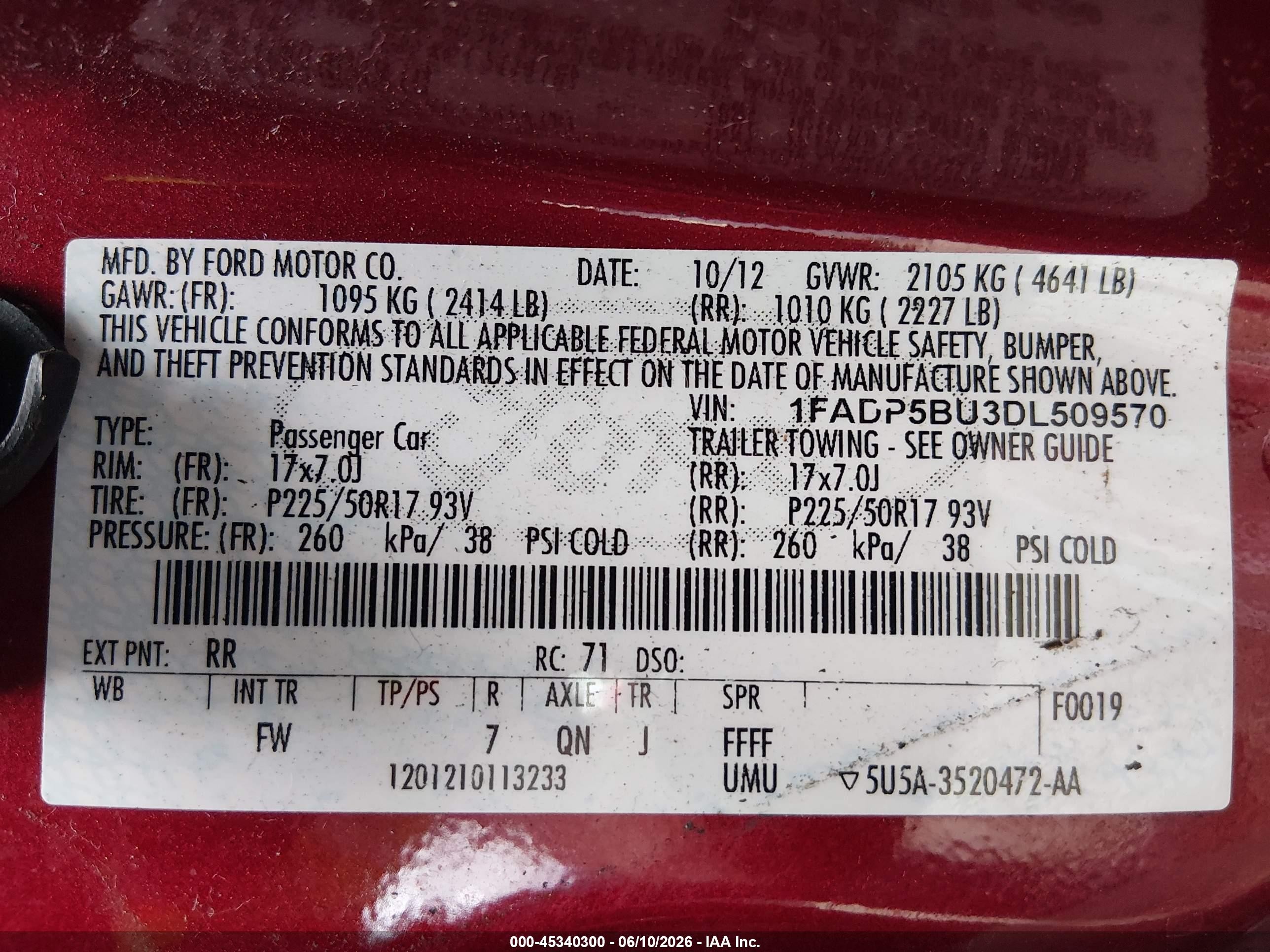 2013 Ford C-max Hybrid Sel Red vin: 1FADP5BU3DL509570