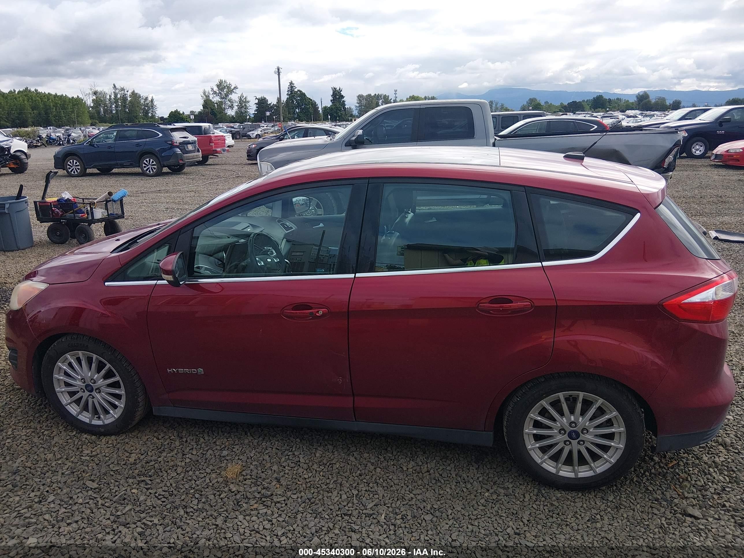 2013 Ford C-max Hybrid Sel Red vin: 1FADP5BU3DL509570
