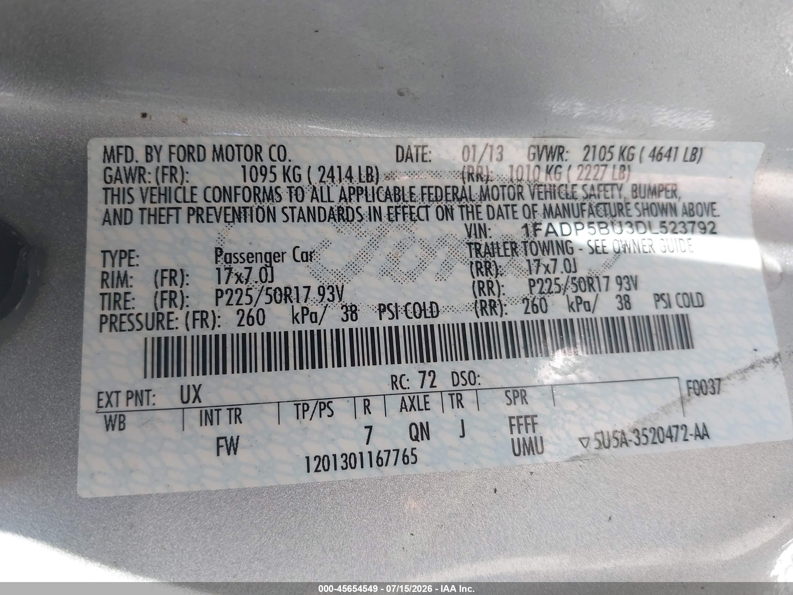 2013 Ford C-max Hybrid Sel Silver vin: 1FADP5BU3DL523792