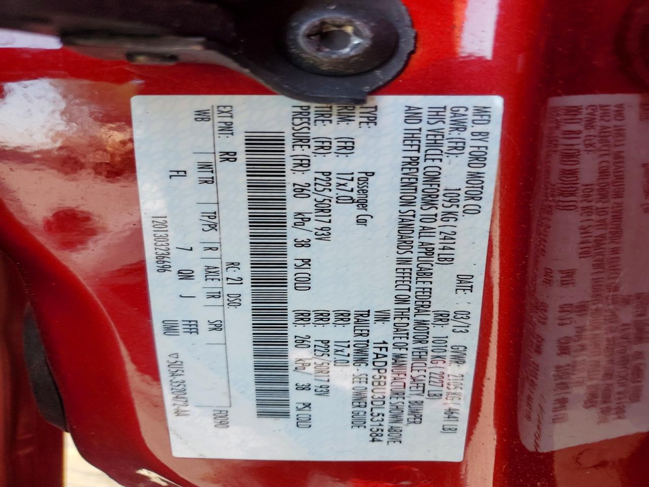 2013 Ford C-max Sel Red vin: 1FADP5BU3DL531584