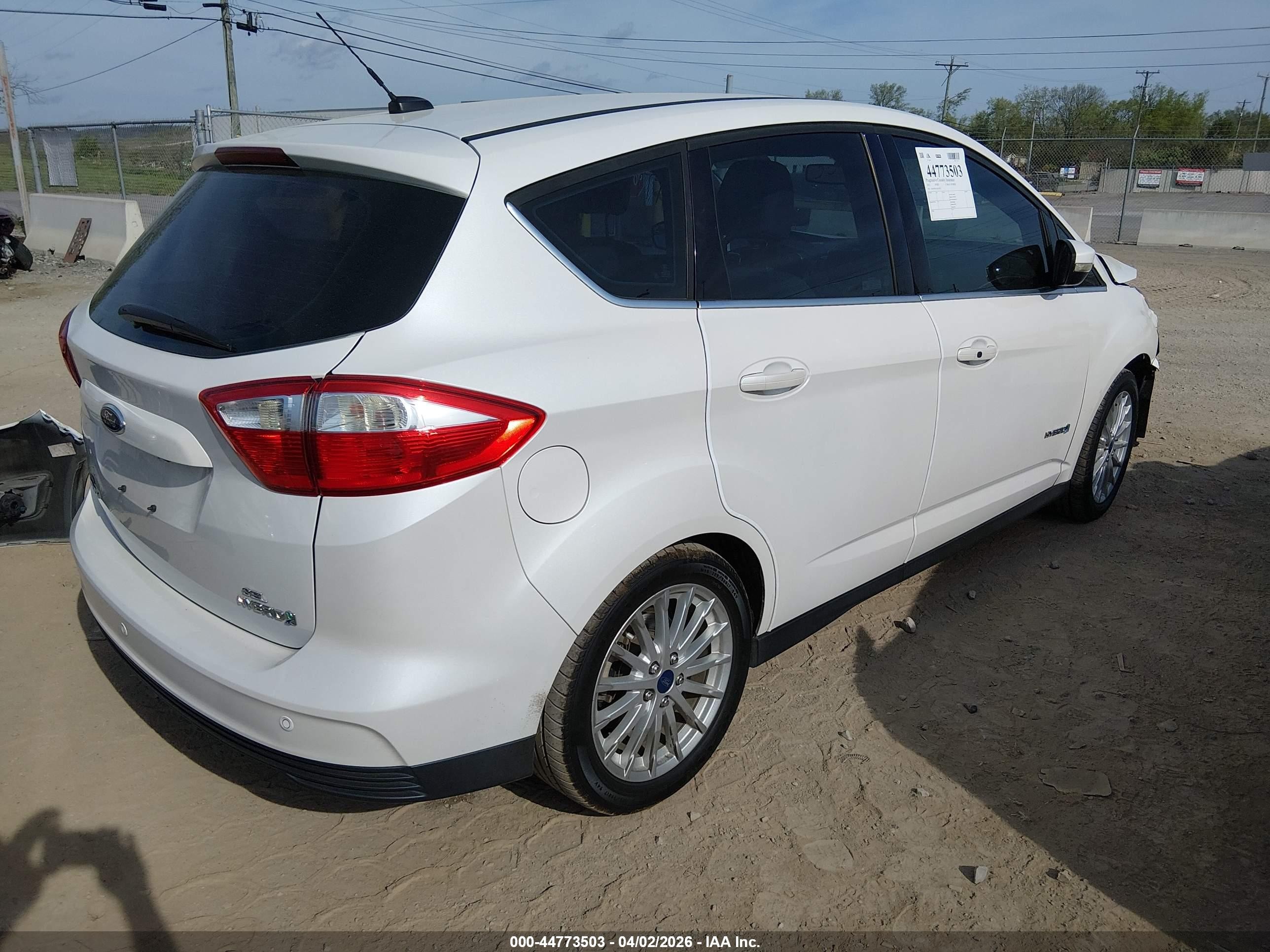 2013 Ford C-max Hybrid Sel White vin: 1FADP5BU3DL547932