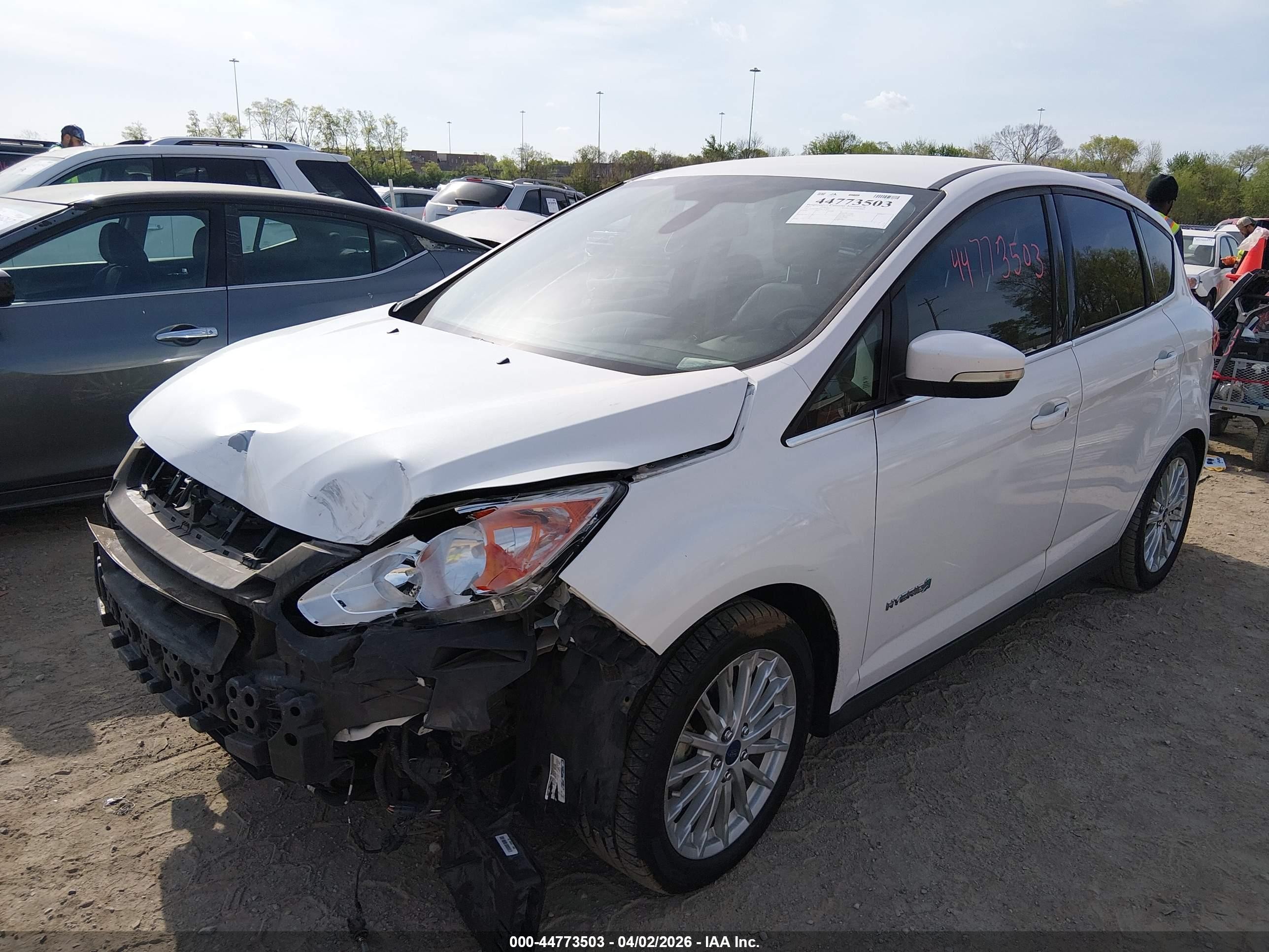 2013 Ford C-max Hybrid Sel White vin: 1FADP5BU3DL547932
