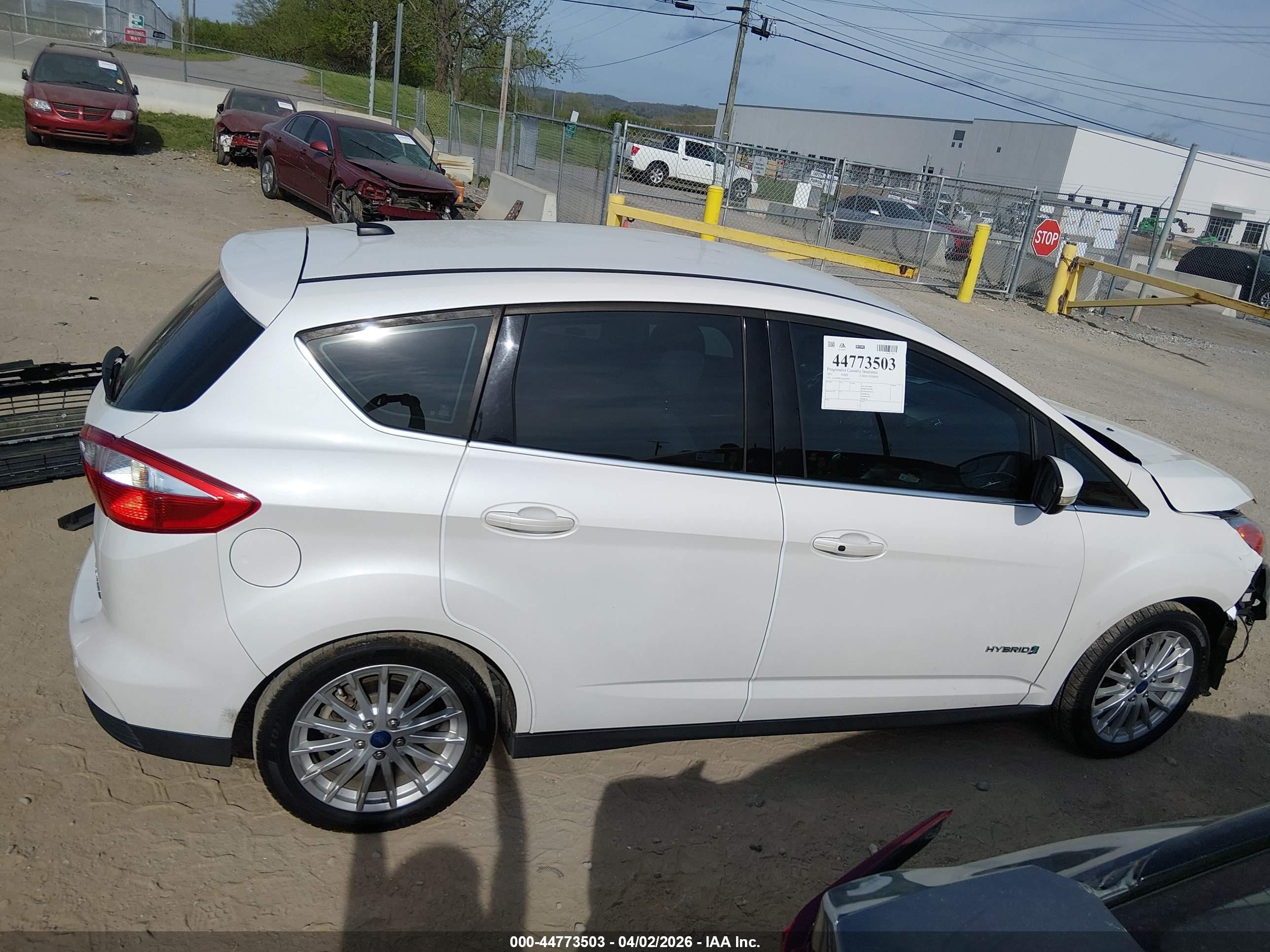2013 Ford C-max Hybrid Sel White vin: 1FADP5BU3DL547932