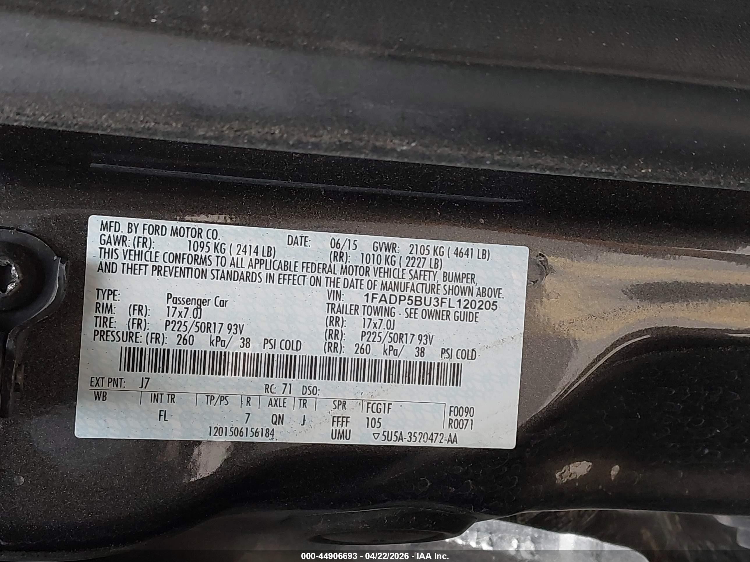 2015 Ford C-max Hybrid Sel Silver vin: 1FADP5BU3FL120205
