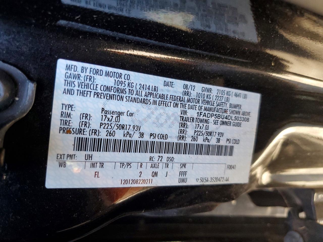 2013 Ford C-max Sel Black vin: 1FADP5BU4DL503308