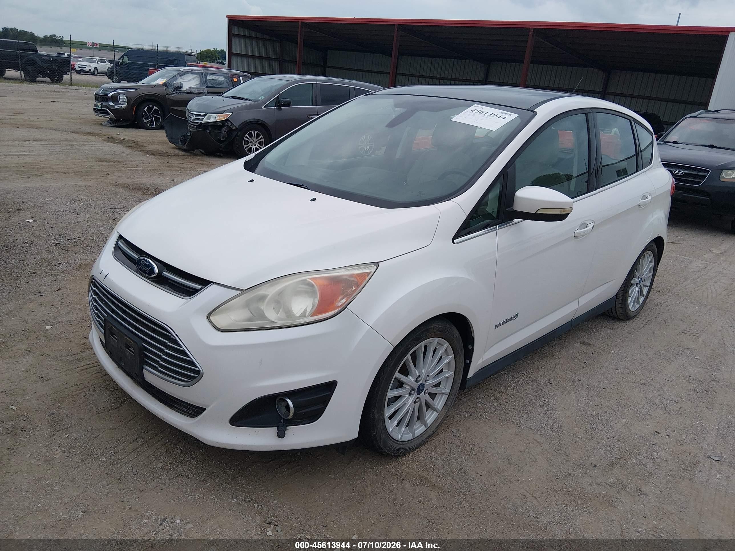 2013 Ford C-max Hybrid Sel White vin: 1FADP5BU4DL506838