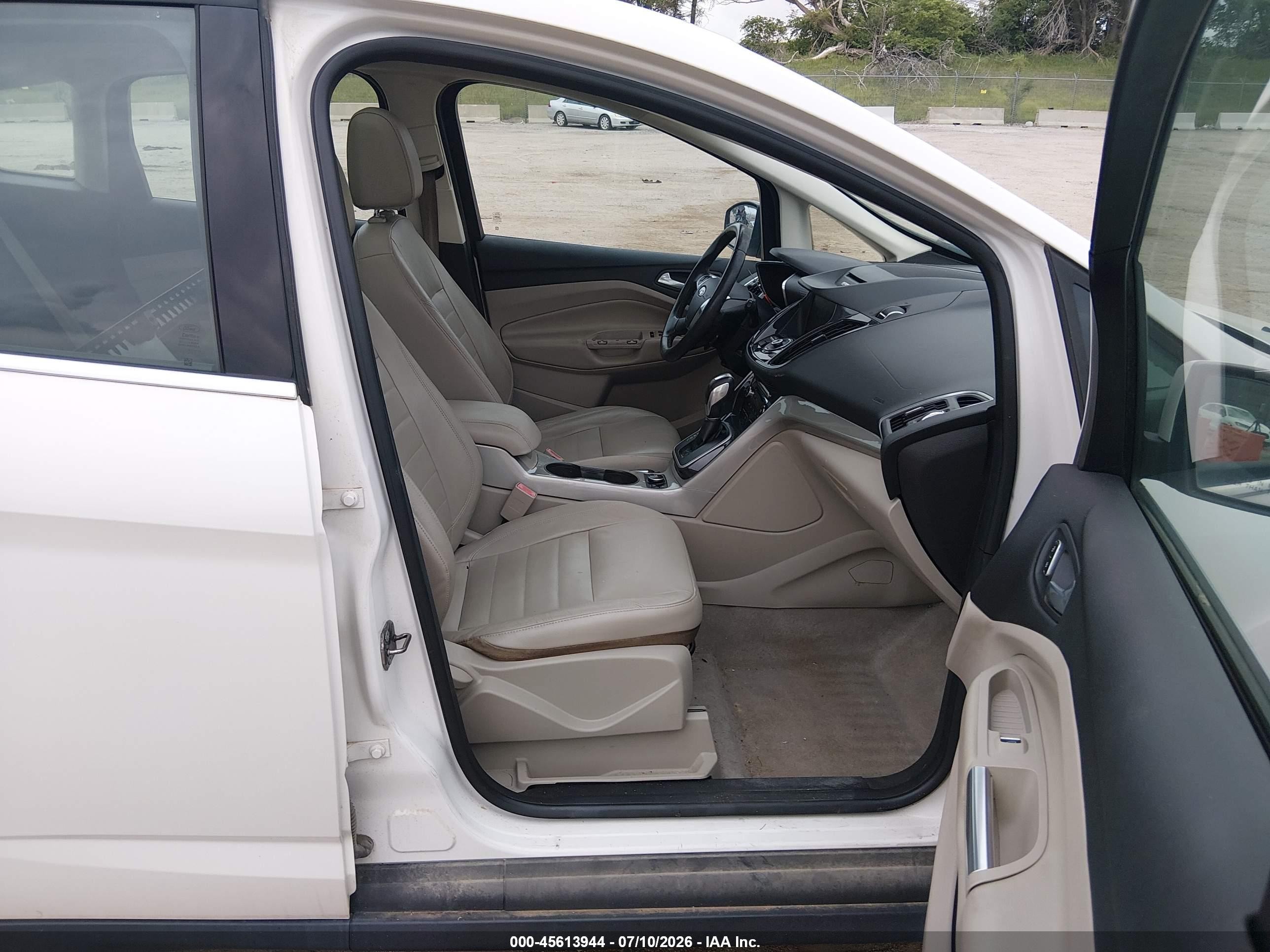 2013 Ford C-max Hybrid Sel White vin: 1FADP5BU4DL506838