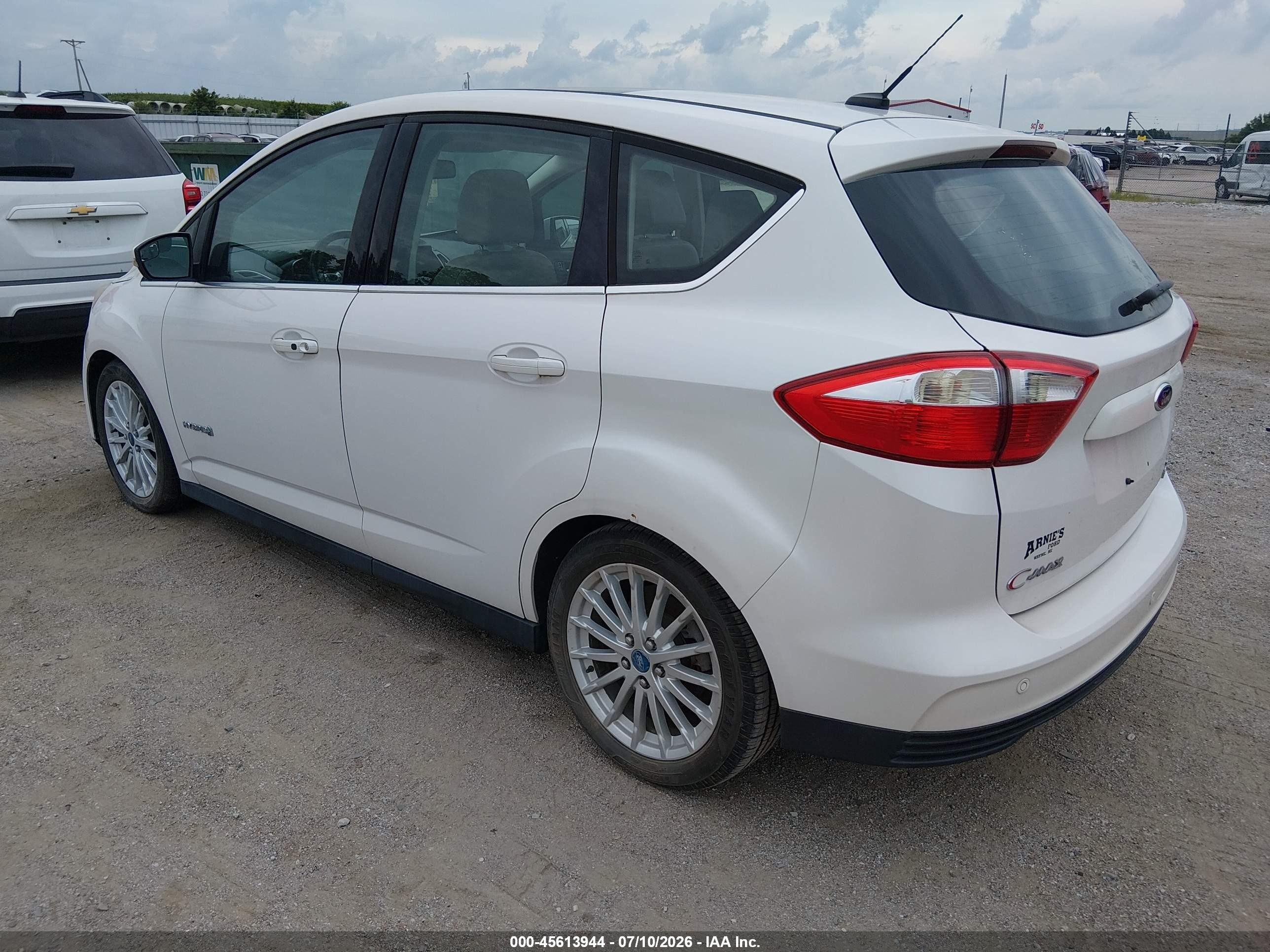 2013 Ford C-max Hybrid Sel White vin: 1FADP5BU4DL506838