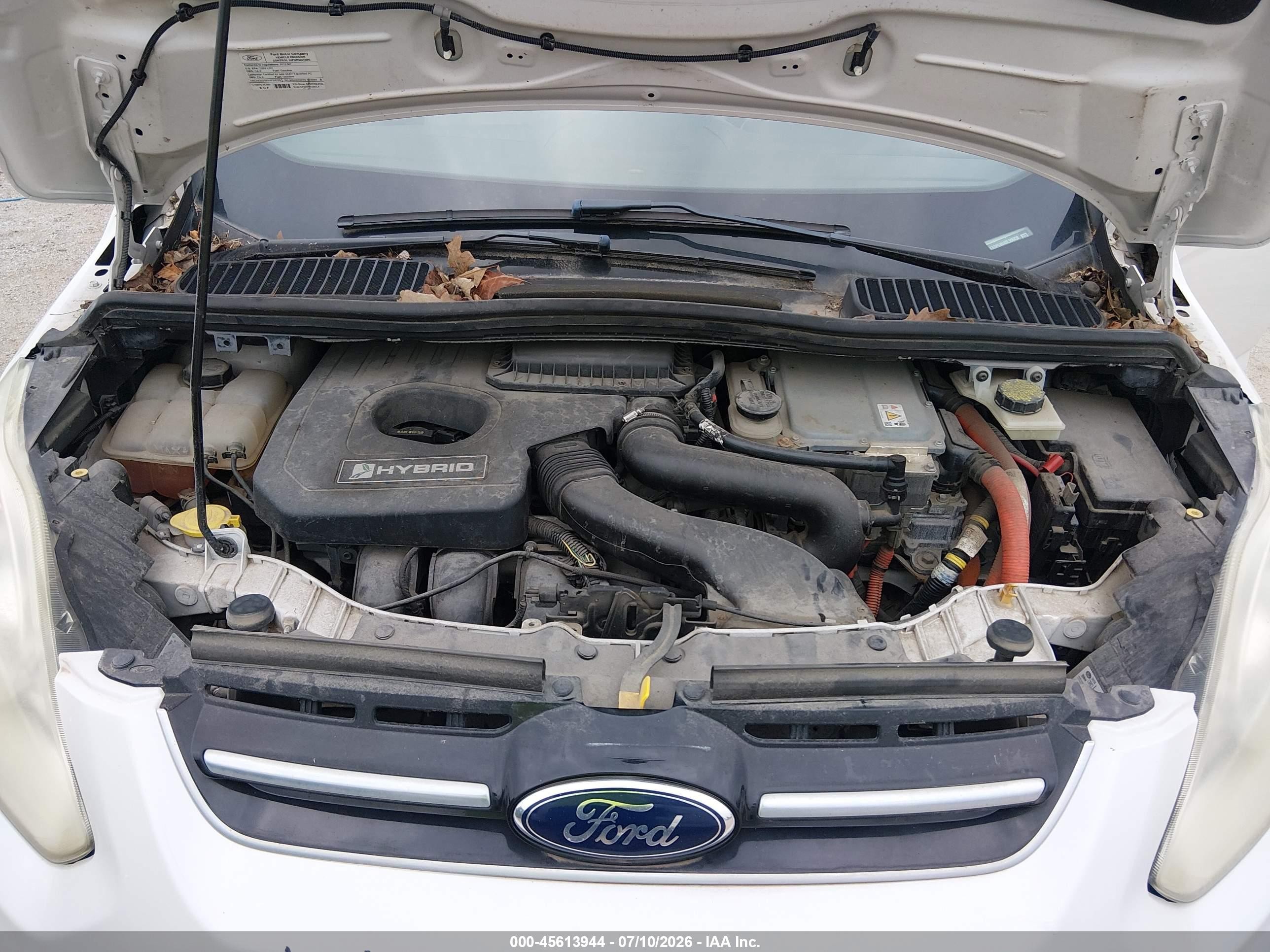 2013 Ford C-max Hybrid Sel White vin: 1FADP5BU4DL506838