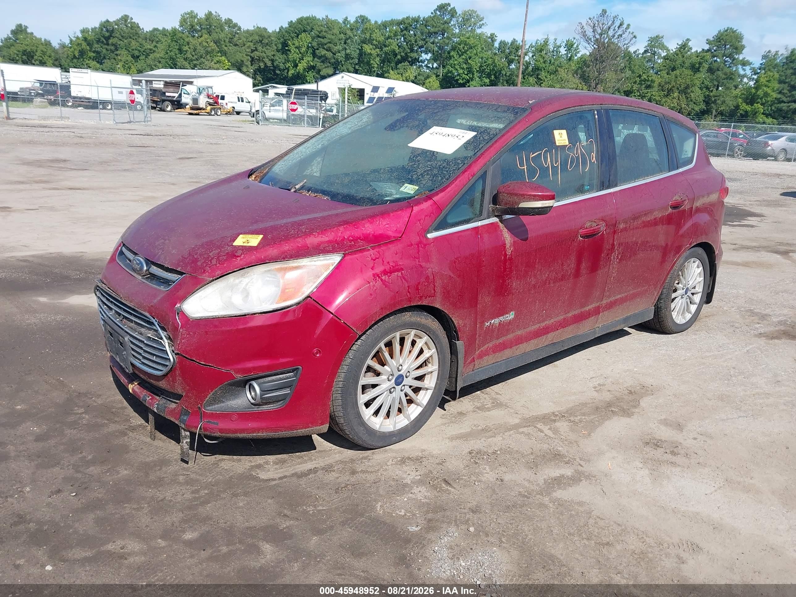 2013 Ford C-max Hybrid Sel Red vin: 1FADP5BU4DL550676