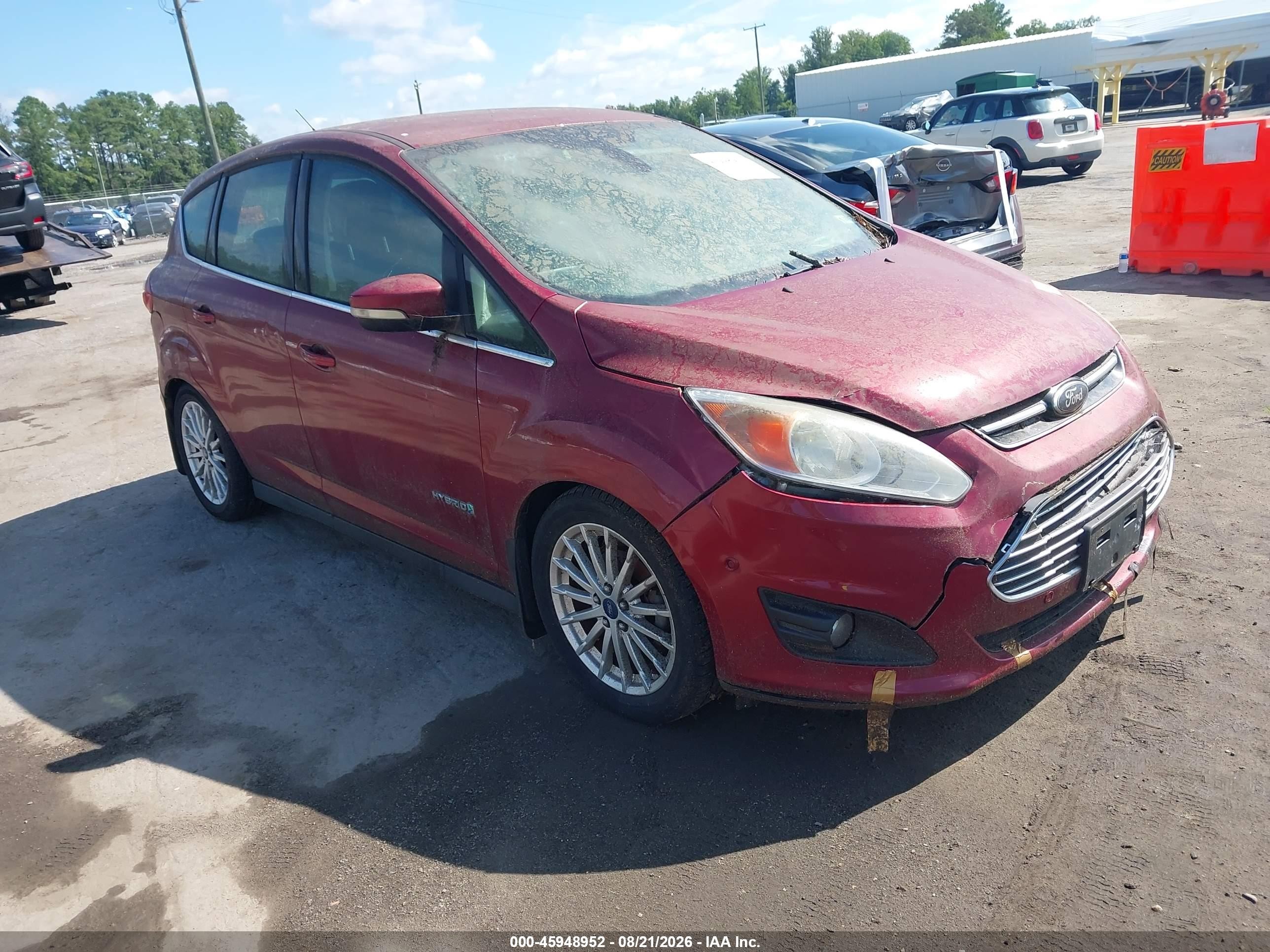2013 Ford C-max Hybrid Sel Red vin: 1FADP5BU4DL550676