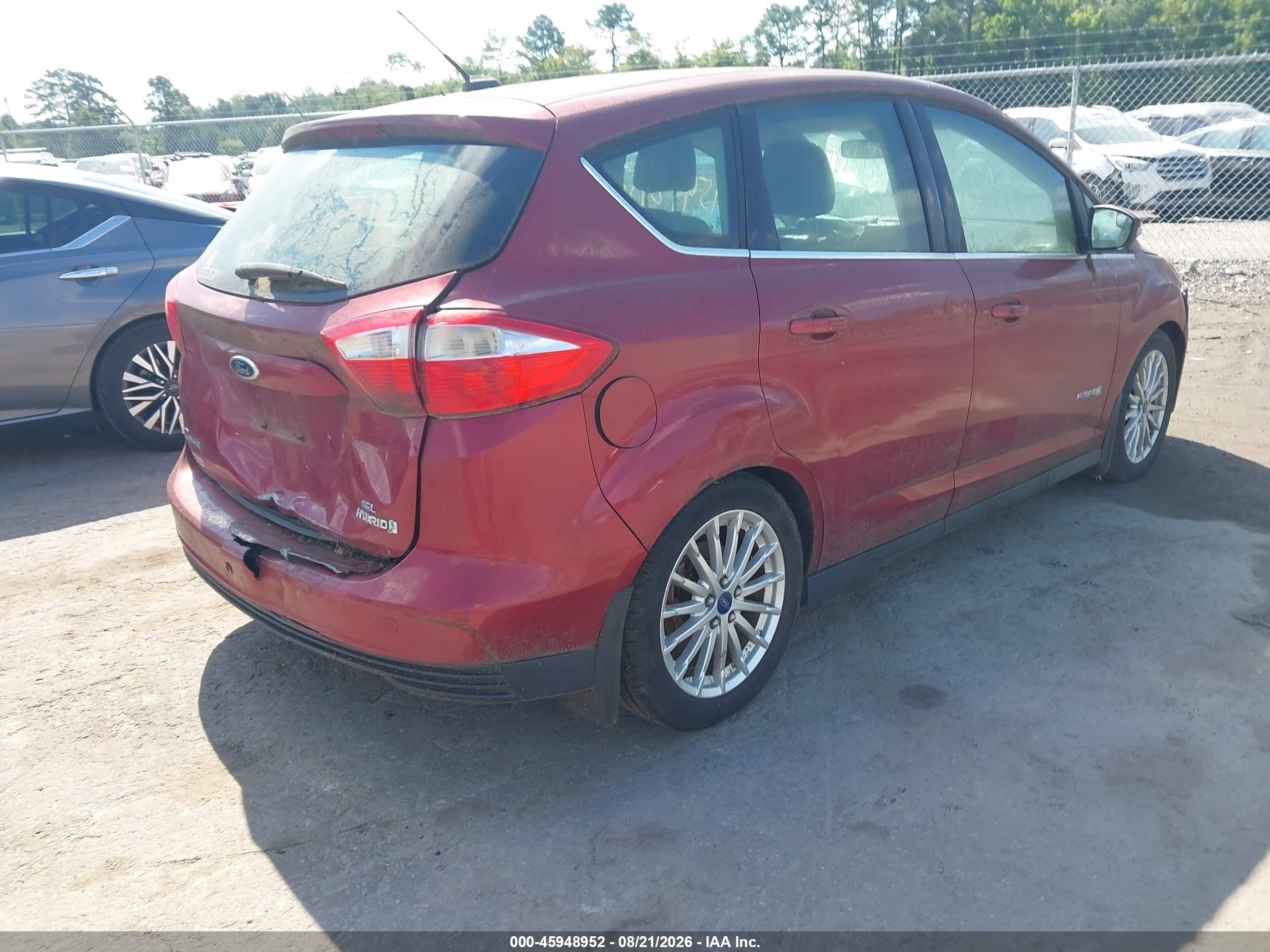 2013 Ford C-max Hybrid Sel Red vin: 1FADP5BU4DL550676