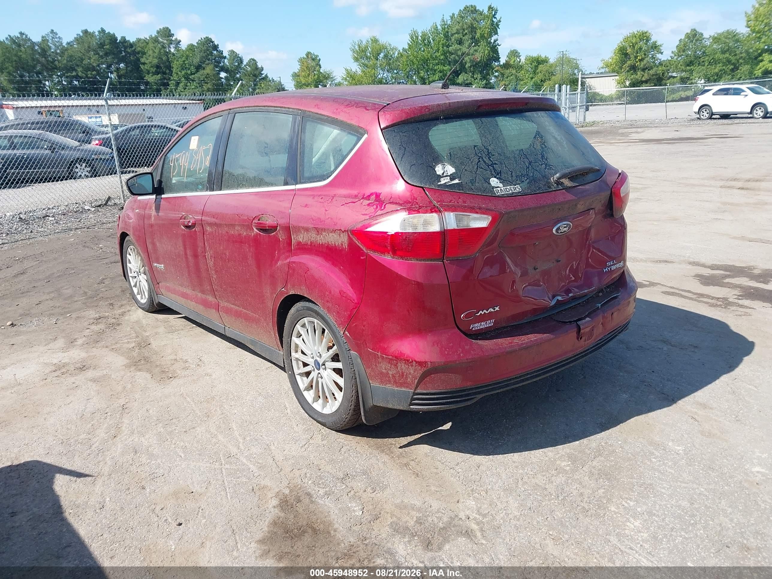 2013 Ford C-max Hybrid Sel Red vin: 1FADP5BU4DL550676