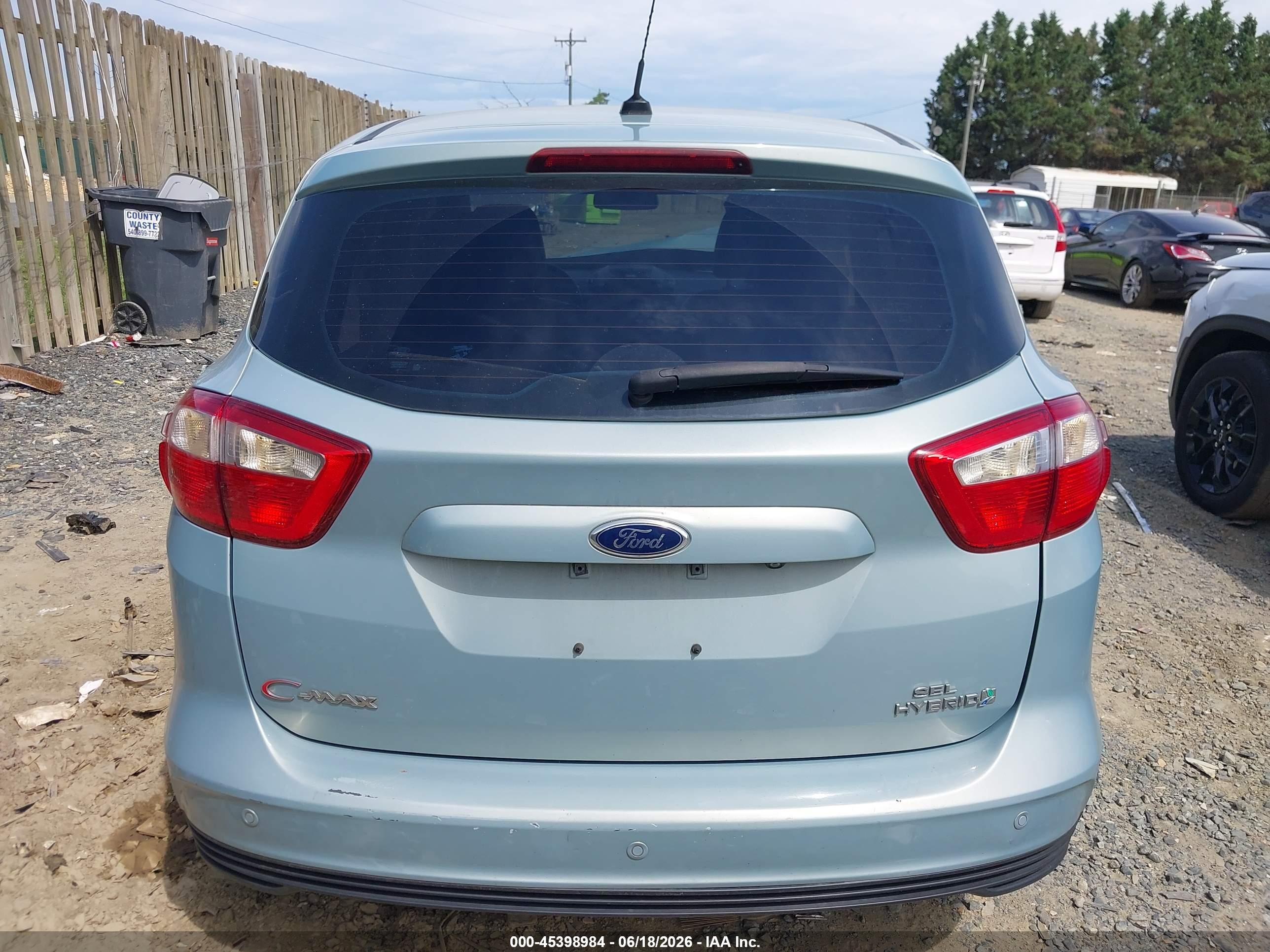 2013 Ford C-max Hybrid Sel Green vin: 1FADP5BU4DL554999