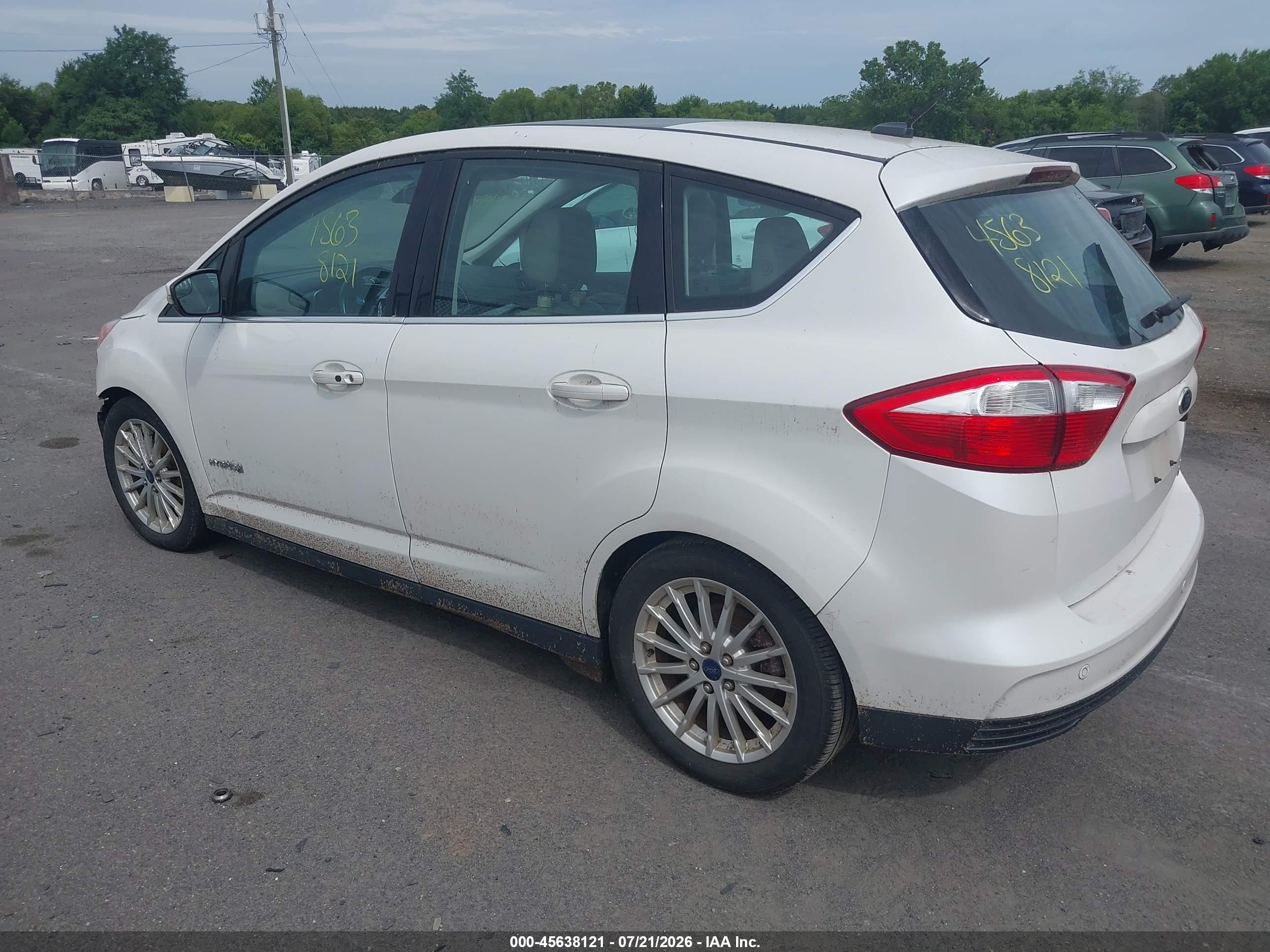 2014 Ford C-max Hybrid Sel White vin: 1FADP5BU4EL500345
