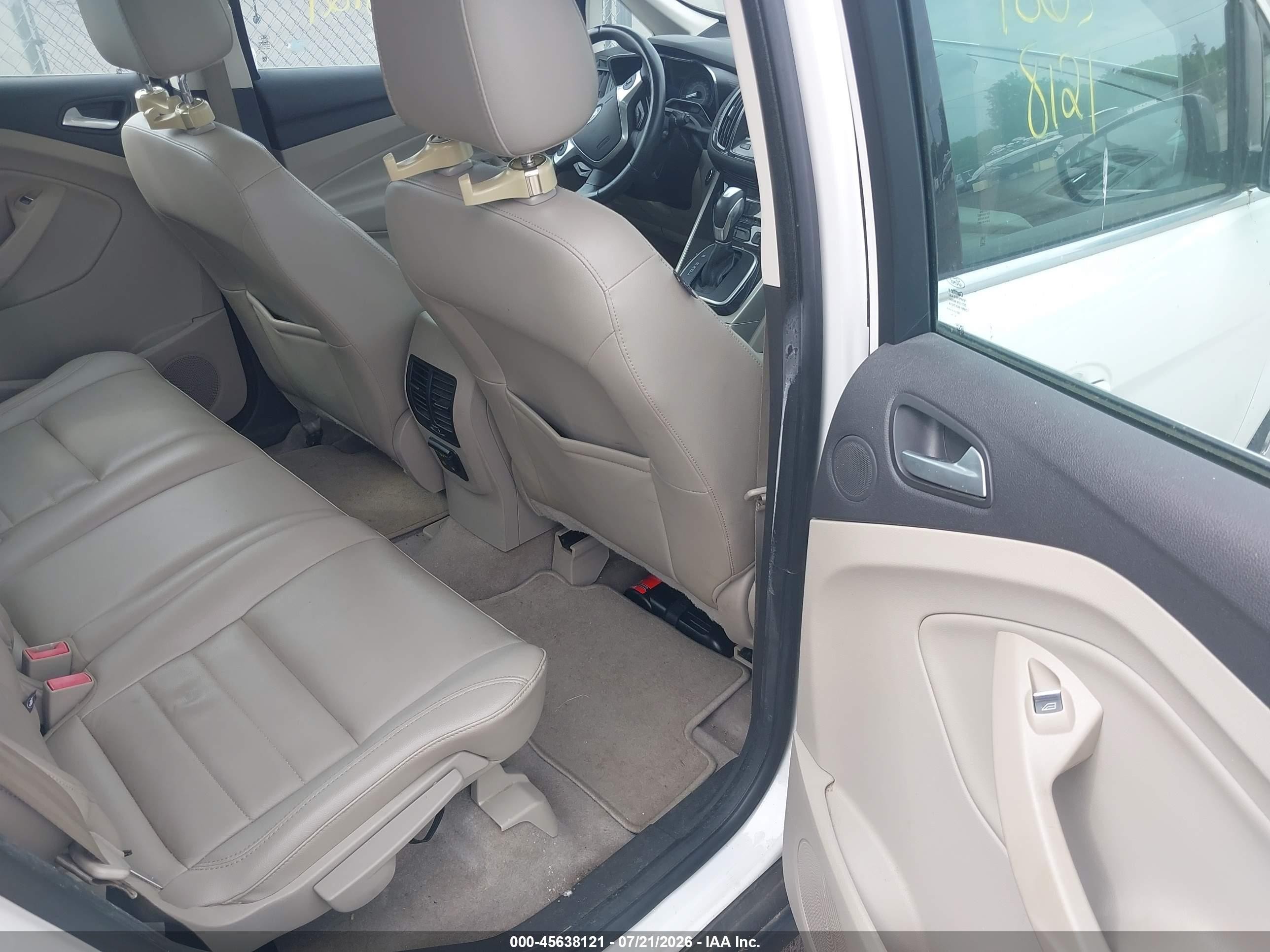 2014 Ford C-max Hybrid Sel White vin: 1FADP5BU4EL500345