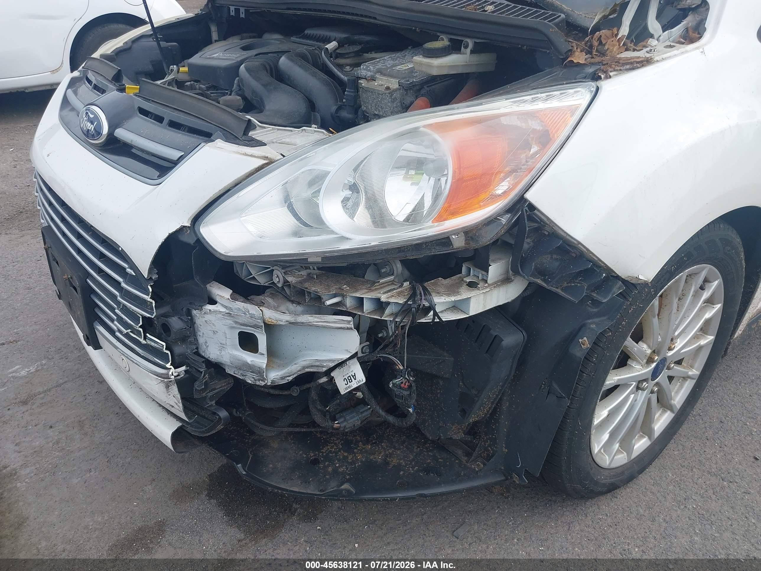 2014 Ford C-max Hybrid Sel White vin: 1FADP5BU4EL500345