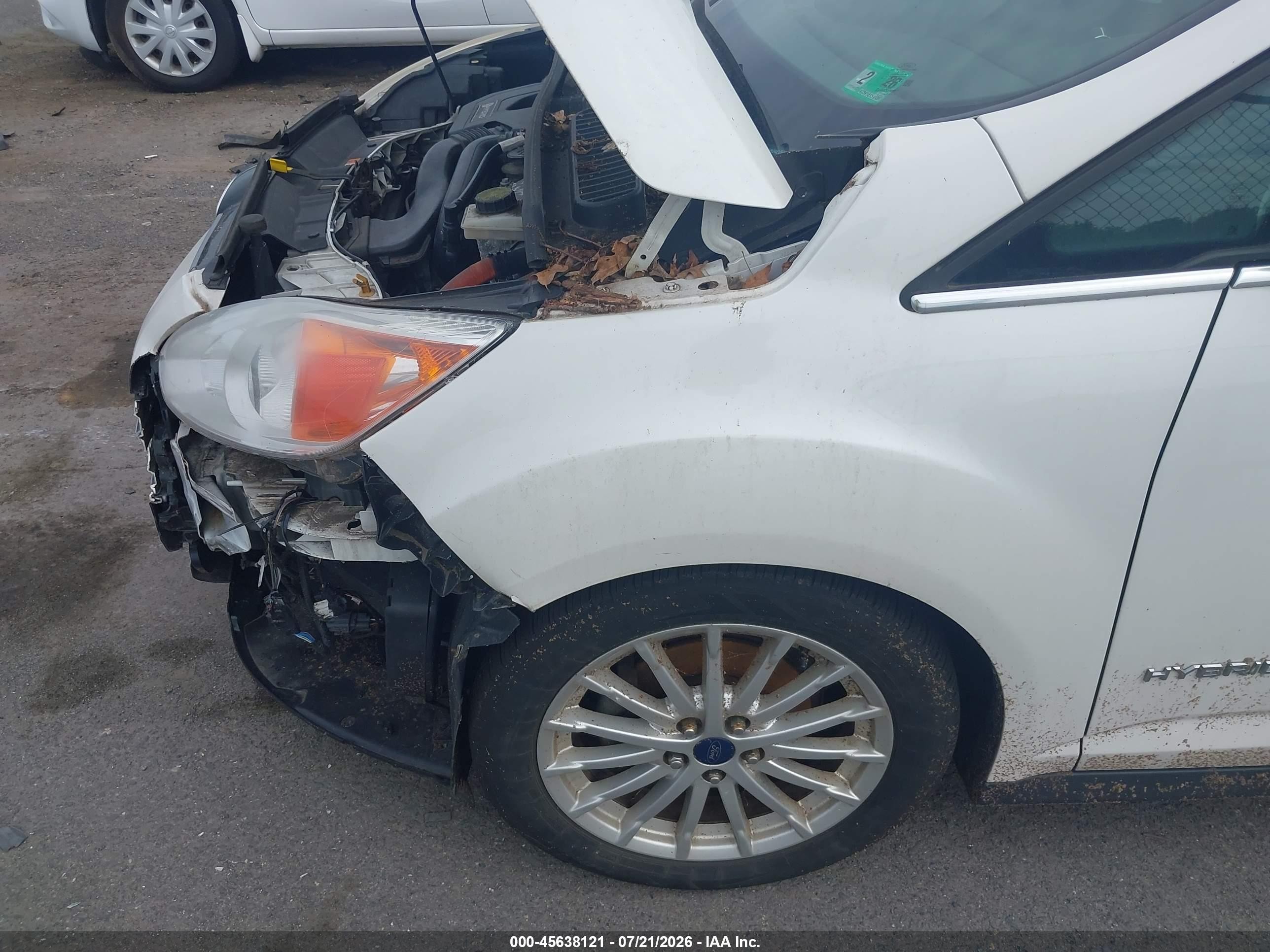 2014 Ford C-max Hybrid Sel White vin: 1FADP5BU4EL500345