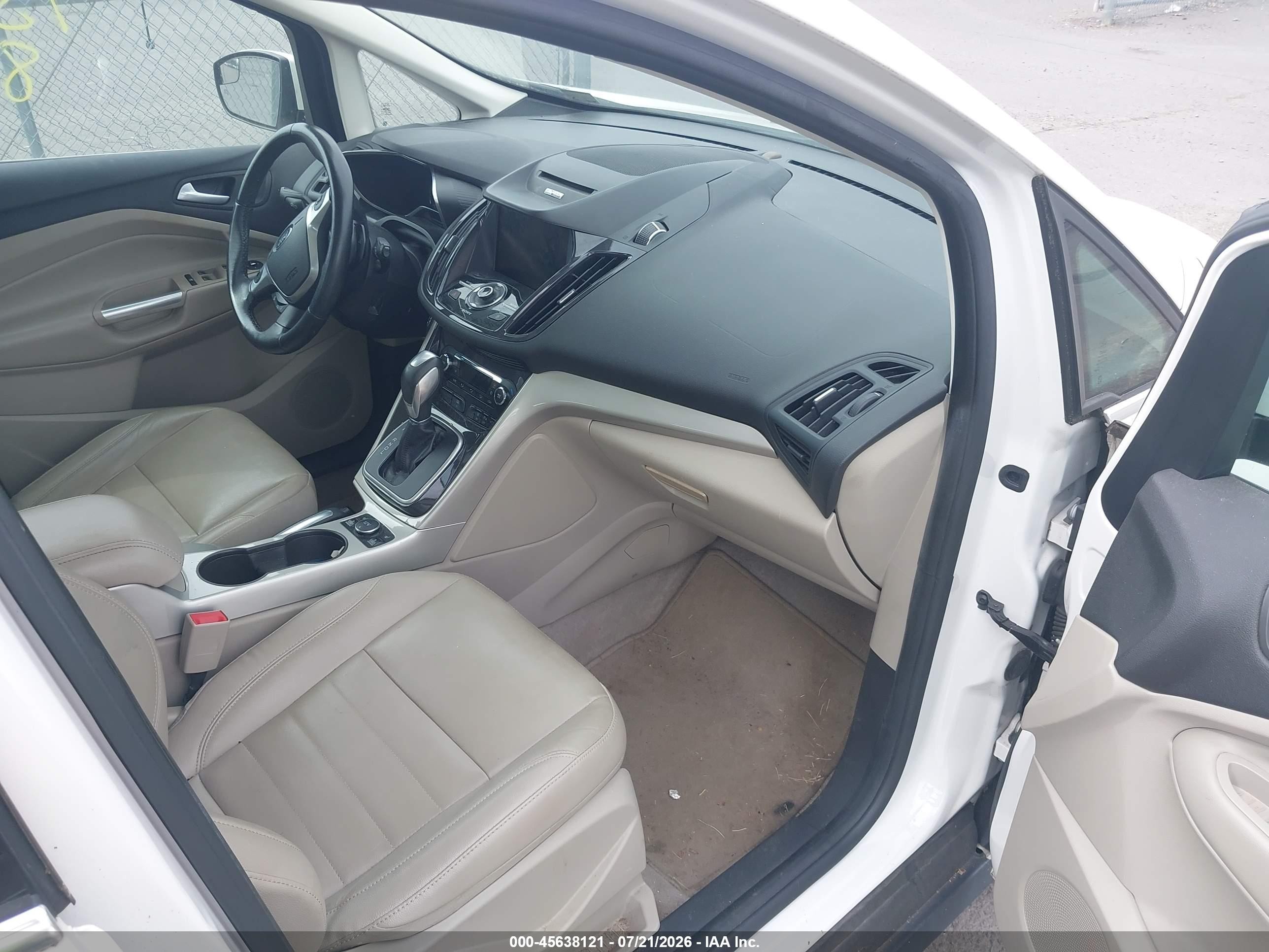 2014 Ford C-max Hybrid Sel White vin: 1FADP5BU4EL500345