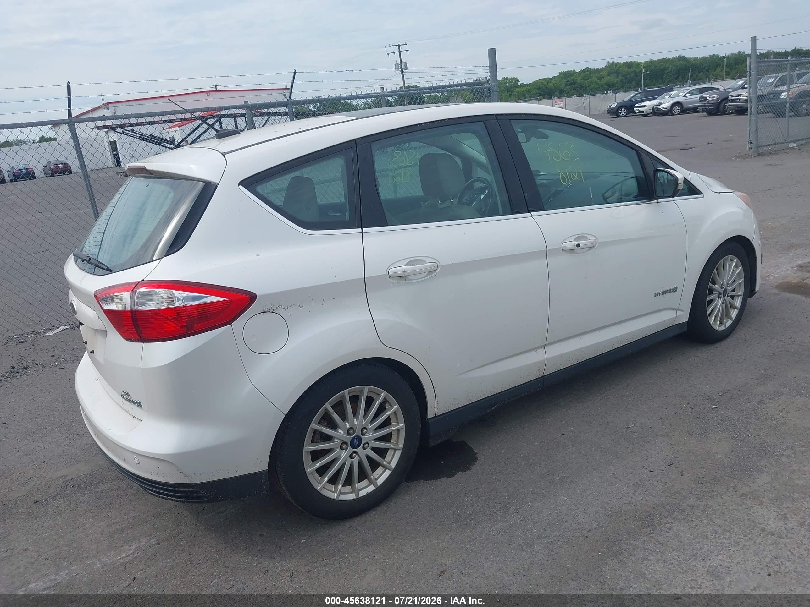 2014 Ford C-max Hybrid Sel White vin: 1FADP5BU4EL500345