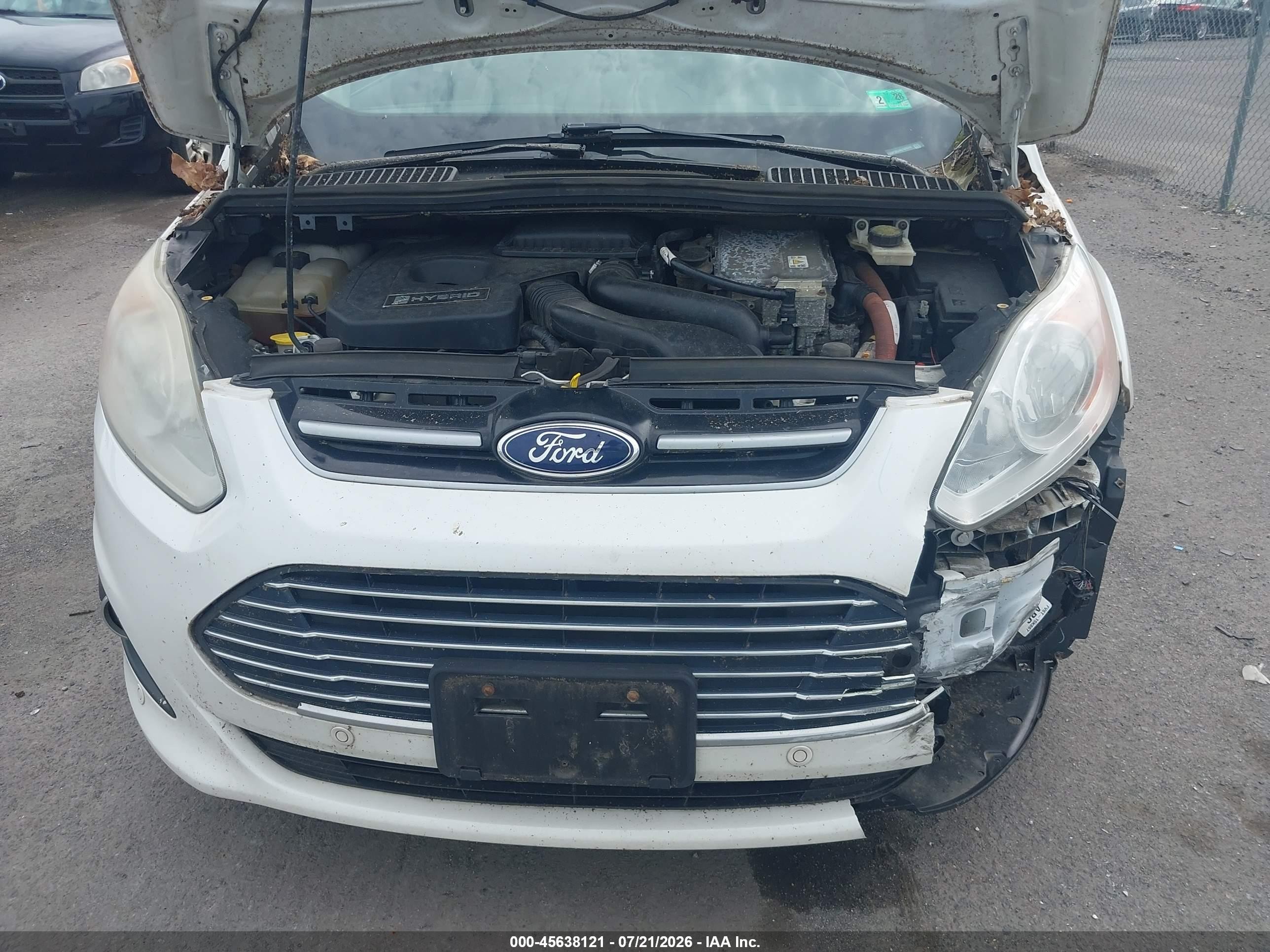 2014 Ford C-max Hybrid Sel White vin: 1FADP5BU4EL500345