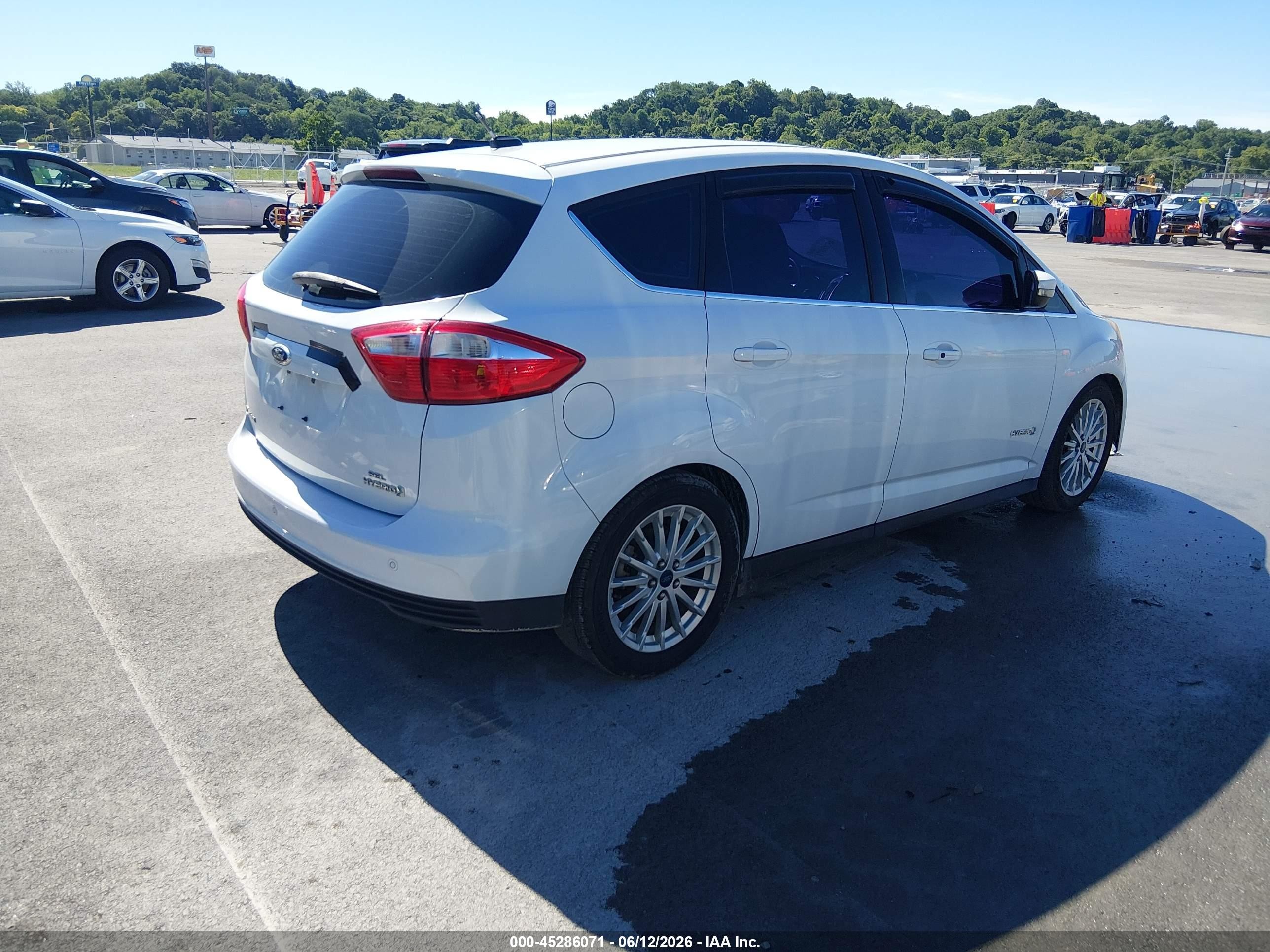 2015 Ford C-max Hybrid Sel White vin: 1FADP5BU4FL102201