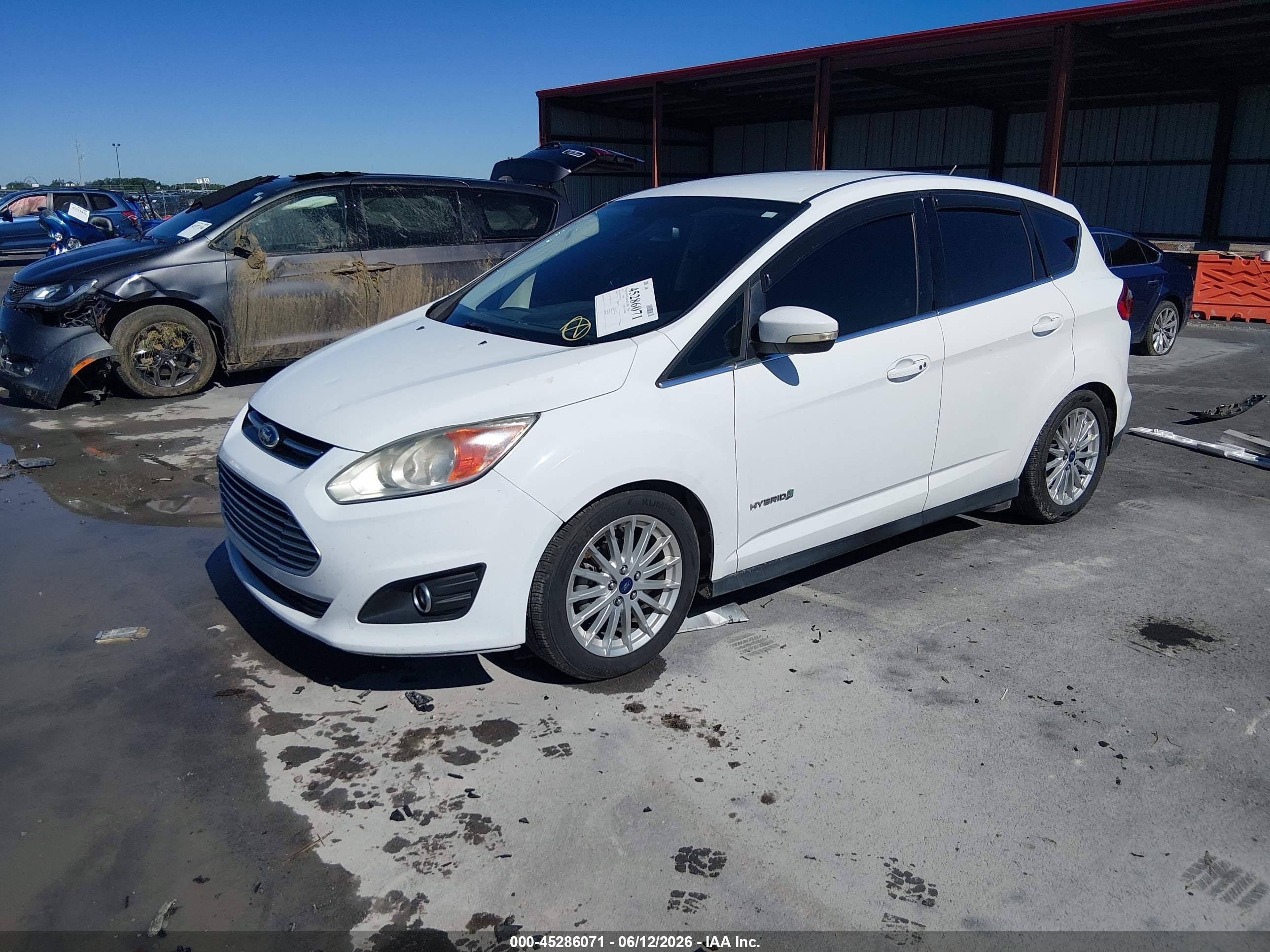 2015 Ford C-max Hybrid Sel White vin: 1FADP5BU4FL102201