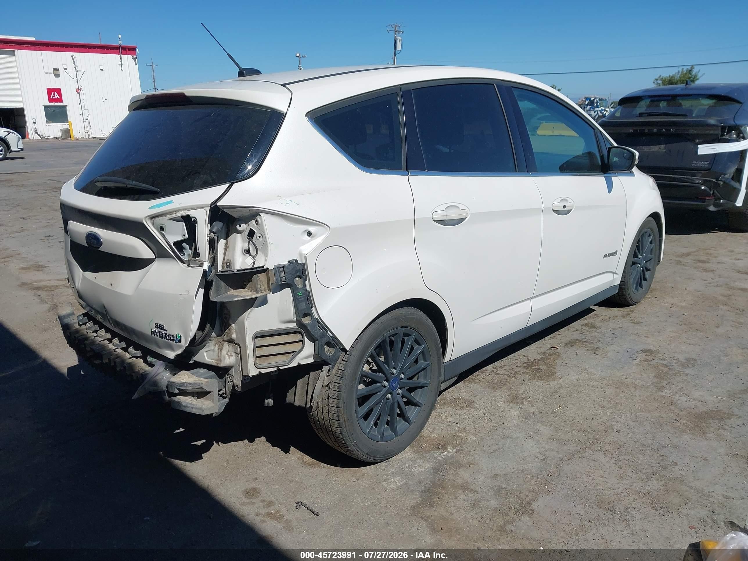 2015 Ford C-max Hybrid Sel White vin: 1FADP5BU4FL115692
