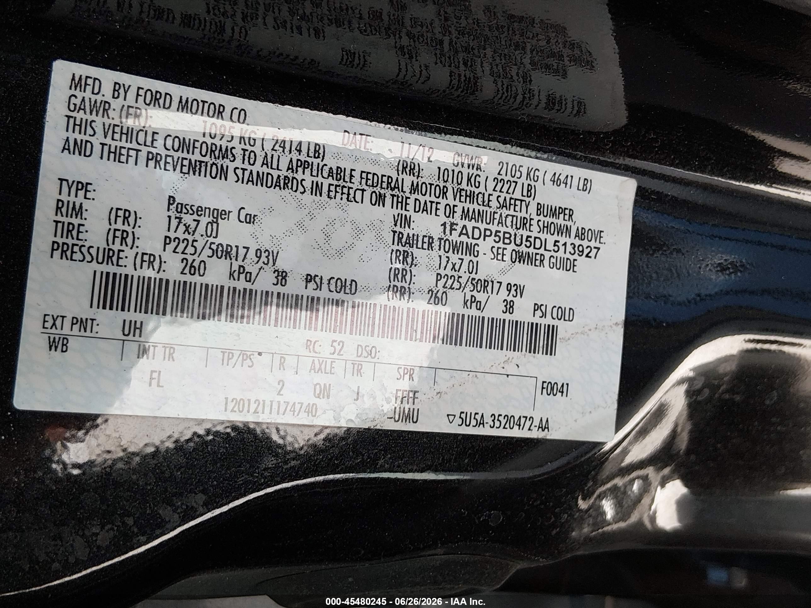 2013 Ford C-max Hybrid Sel Black vin: 1FADP5BU5DL513927
