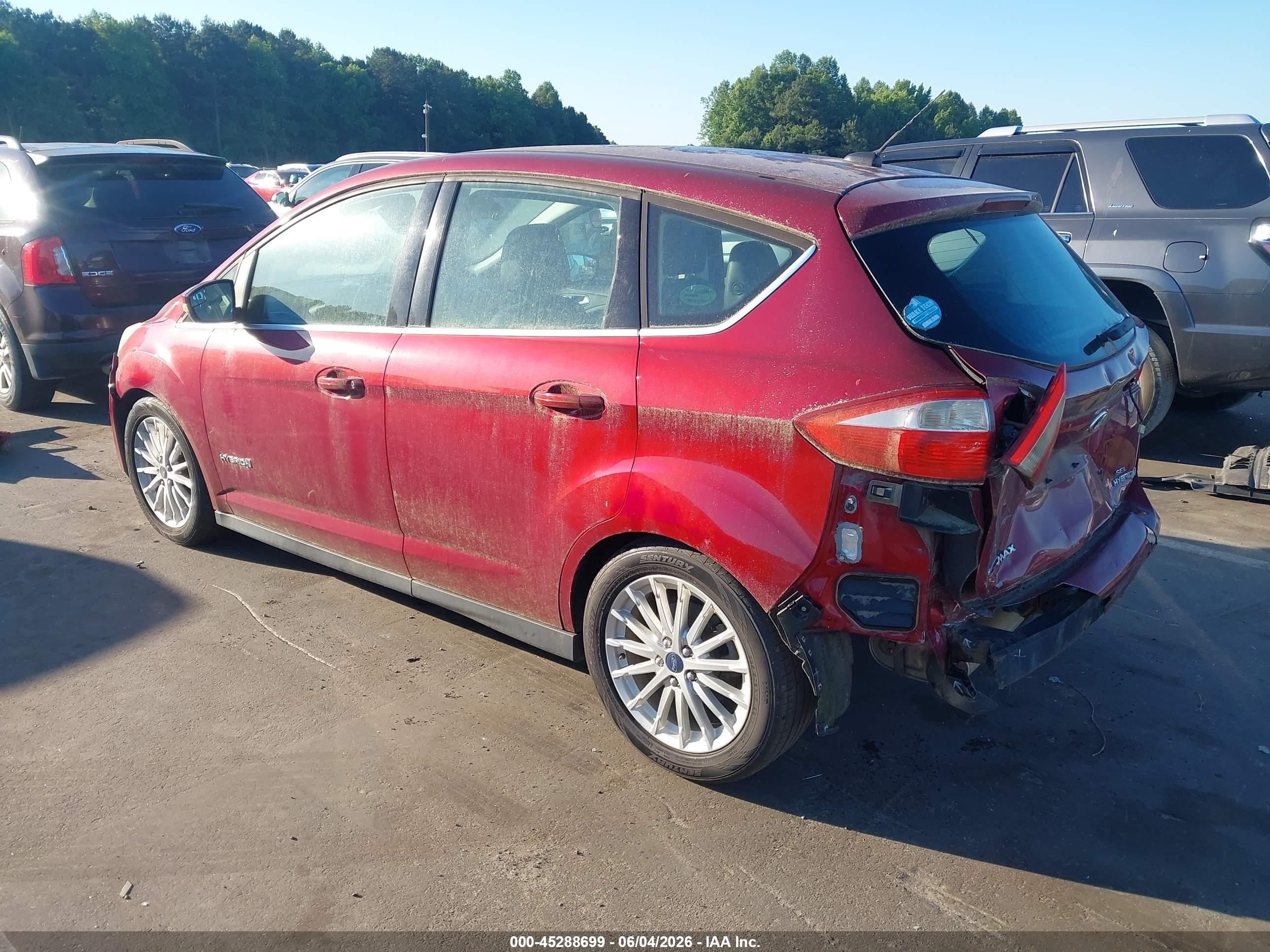 2013 Ford C-max Hybrid Sel Red vin: 1FADP5BU5DL516911