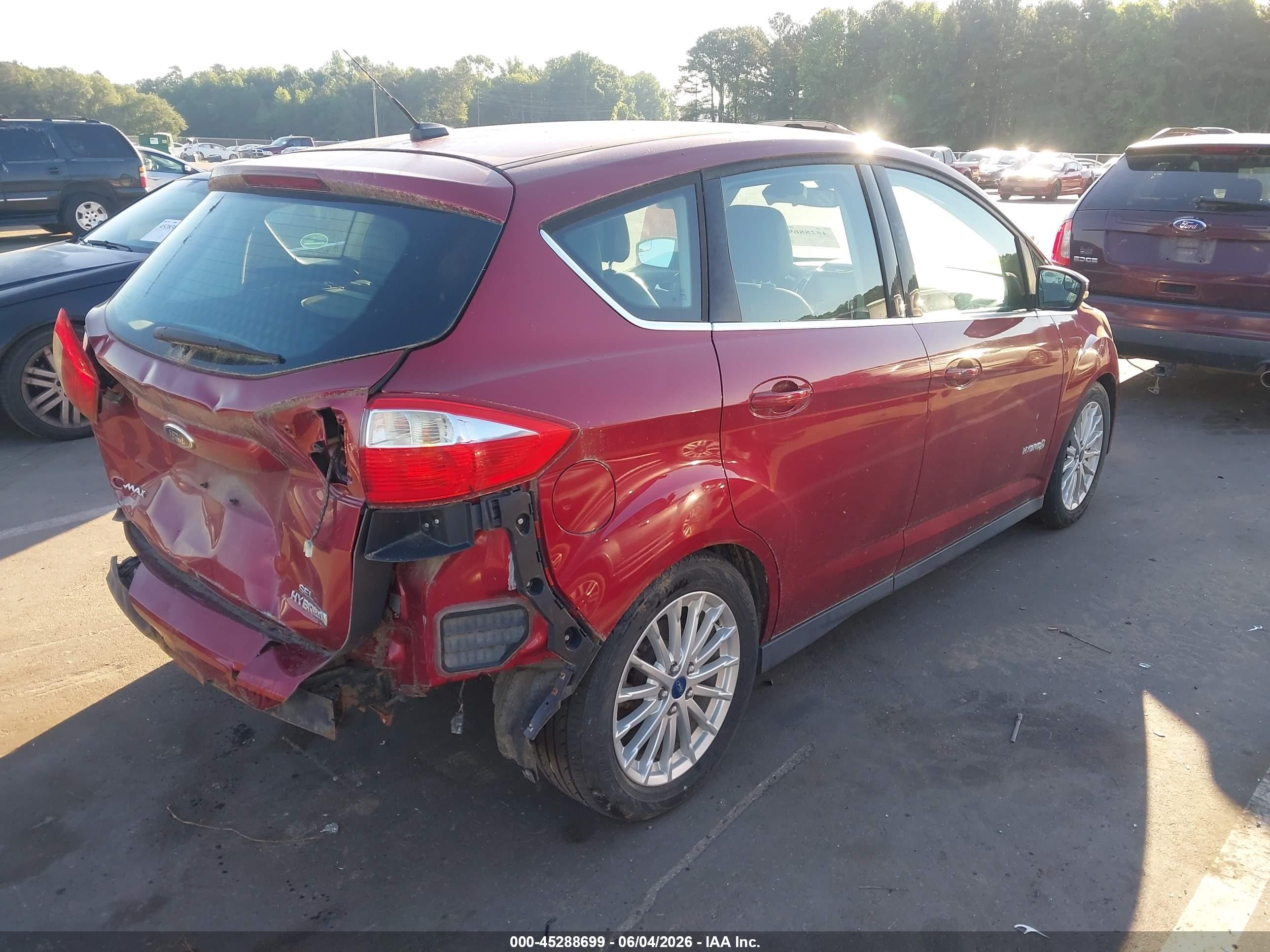 2013 Ford C-max Hybrid Sel Red vin: 1FADP5BU5DL516911