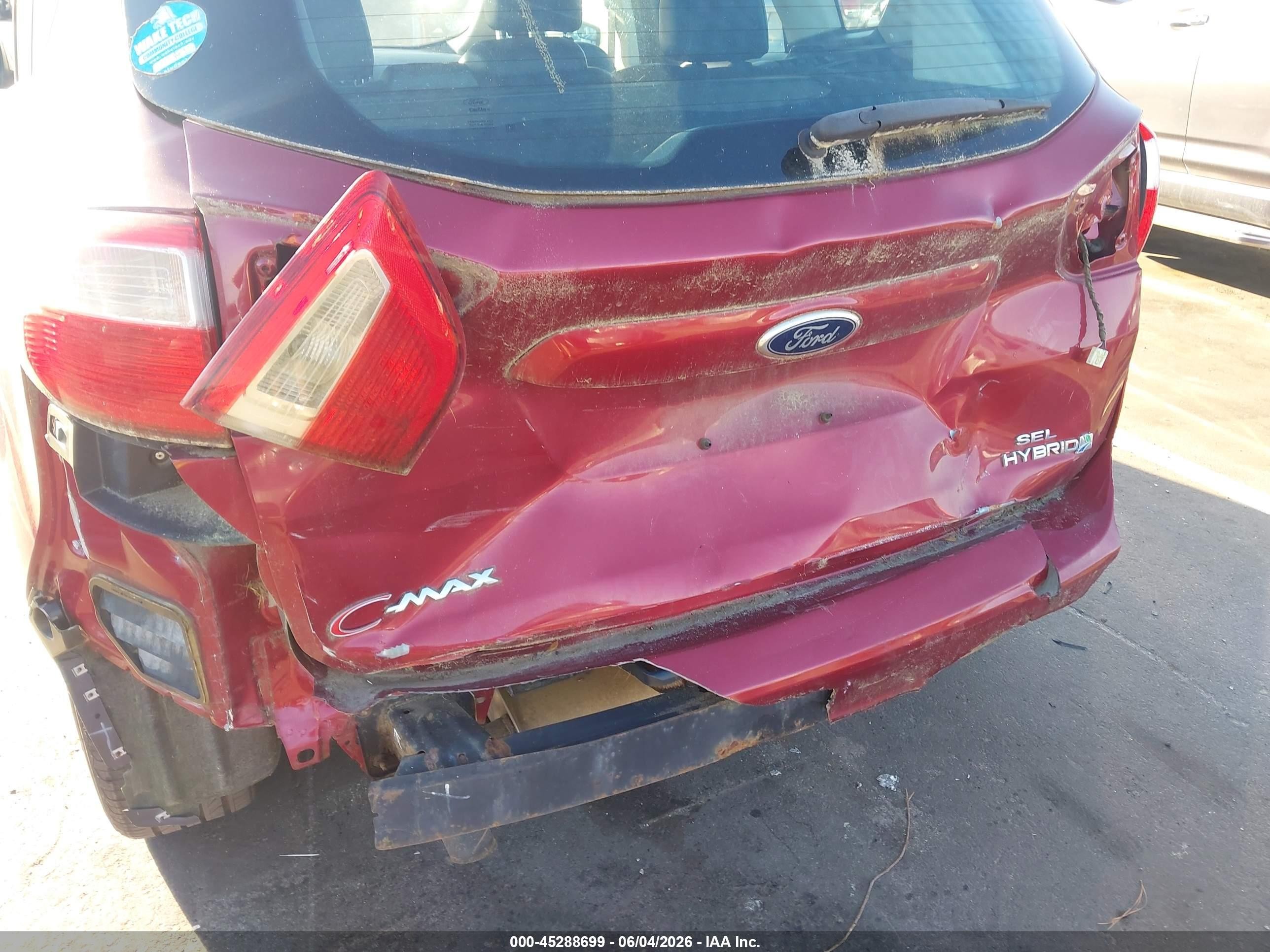 2013 Ford C-max Hybrid Sel Red vin: 1FADP5BU5DL516911