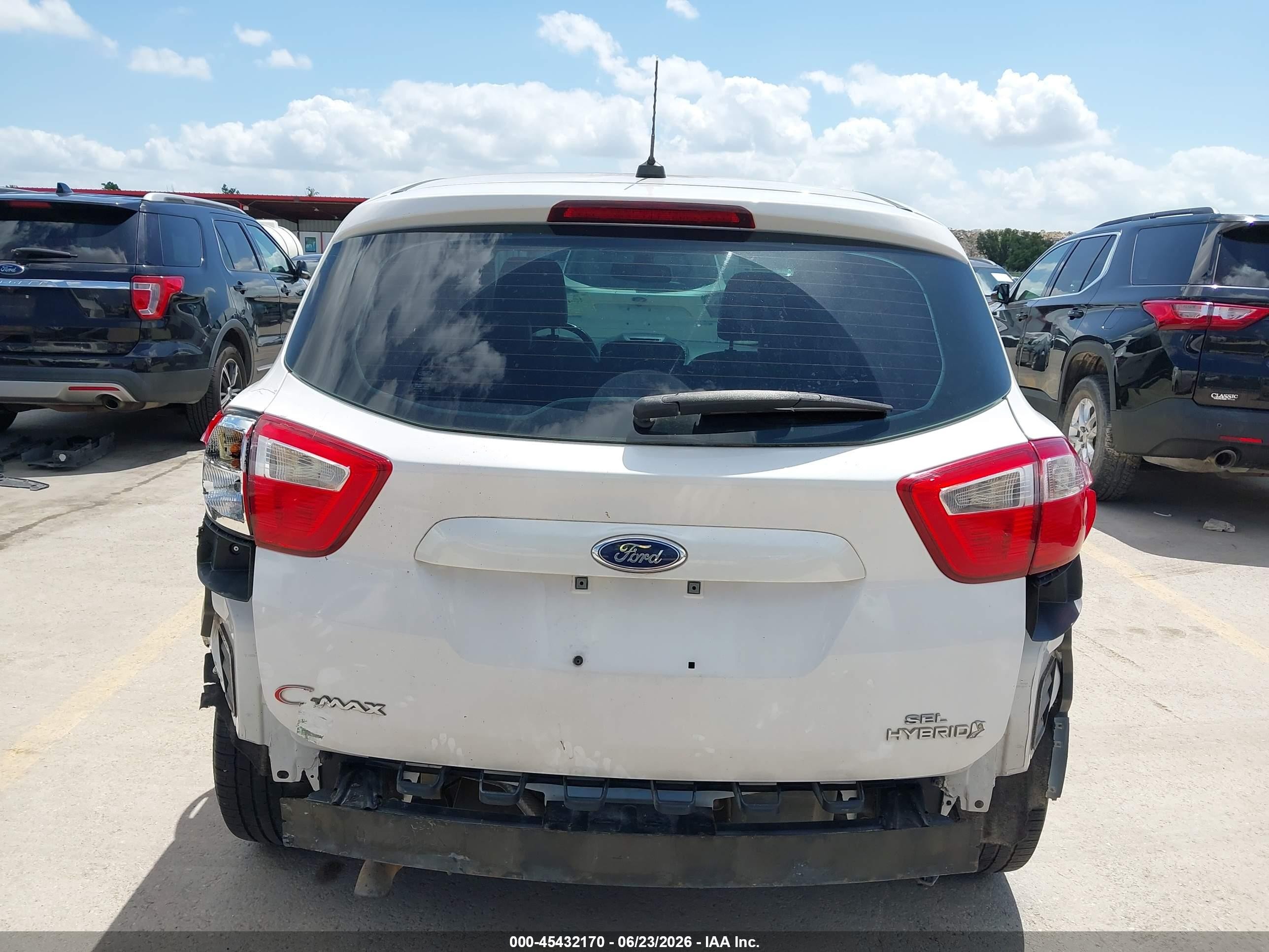 2013 Ford C-max Hybrid Sel White vin: 1FADP5BU5DL533529
