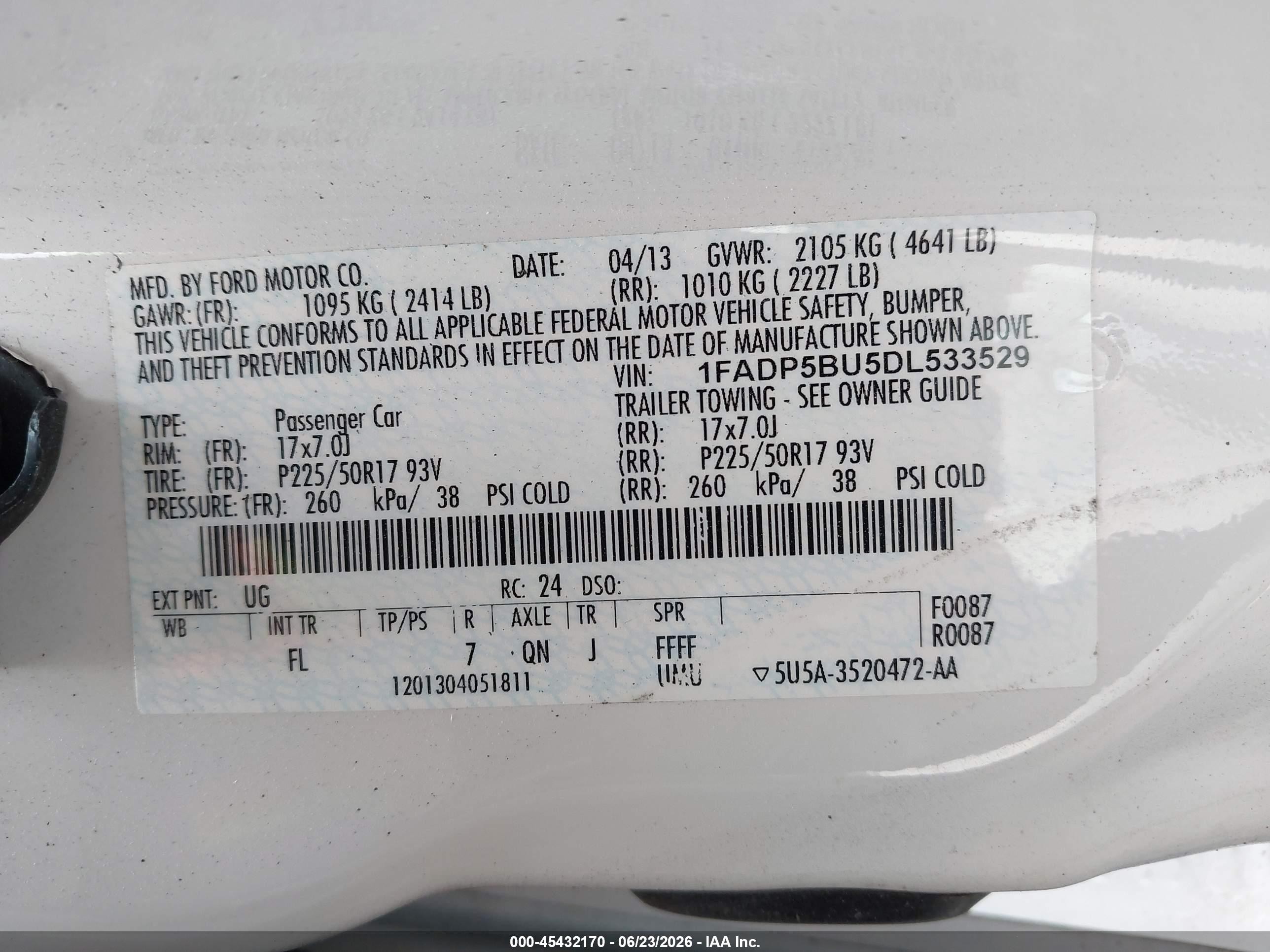 2013 Ford C-max Hybrid Sel White vin: 1FADP5BU5DL533529