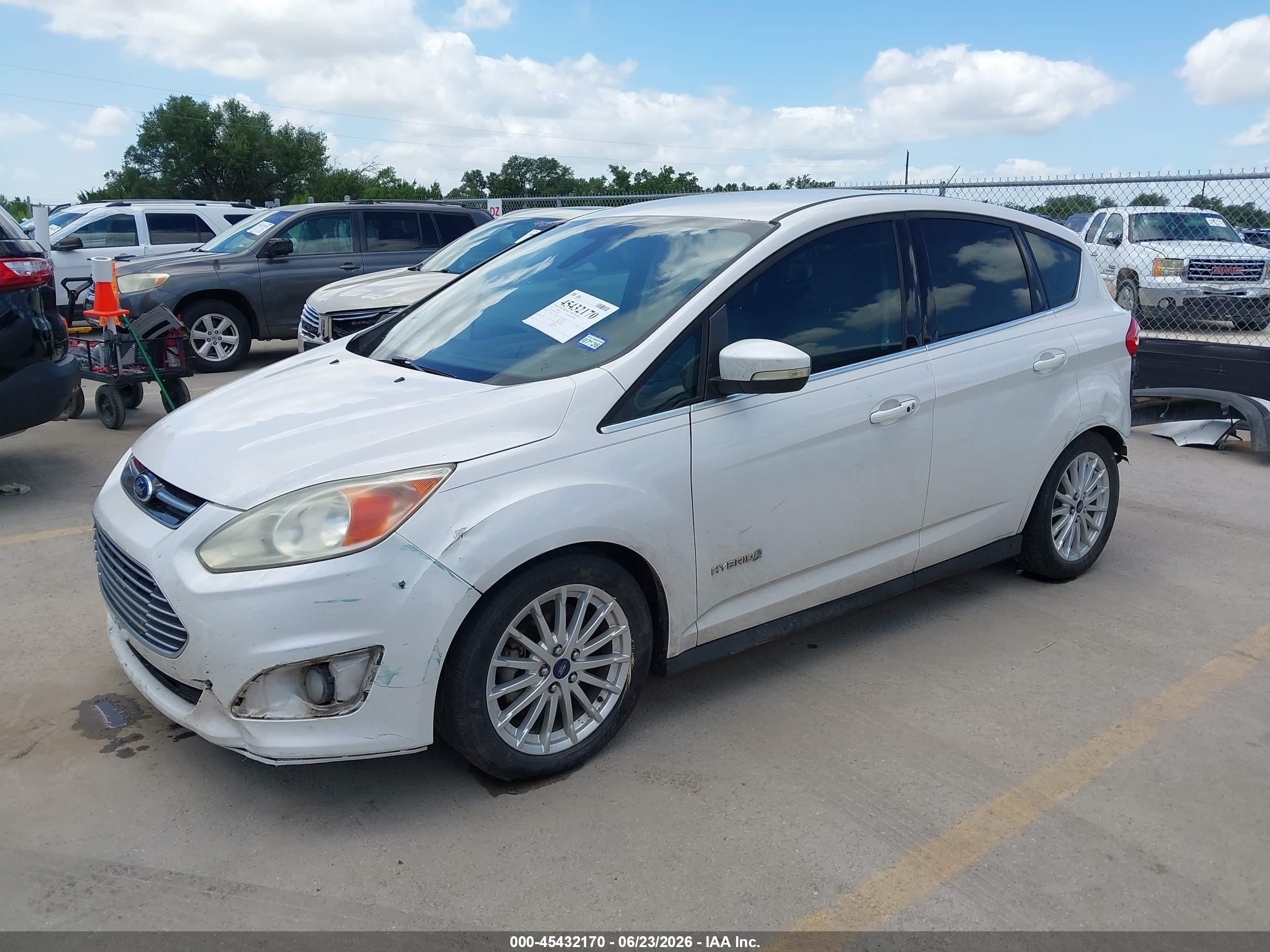 2013 Ford C-max Hybrid Sel White vin: 1FADP5BU5DL533529