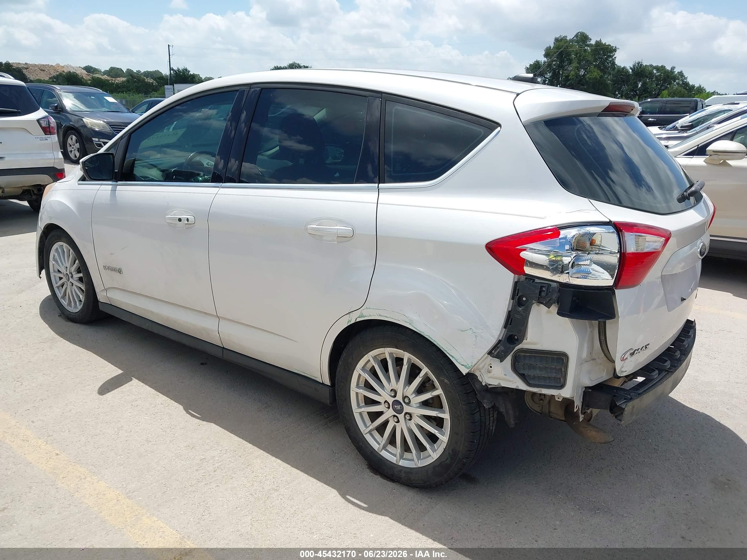 2013 Ford C-max Hybrid Sel White vin: 1FADP5BU5DL533529