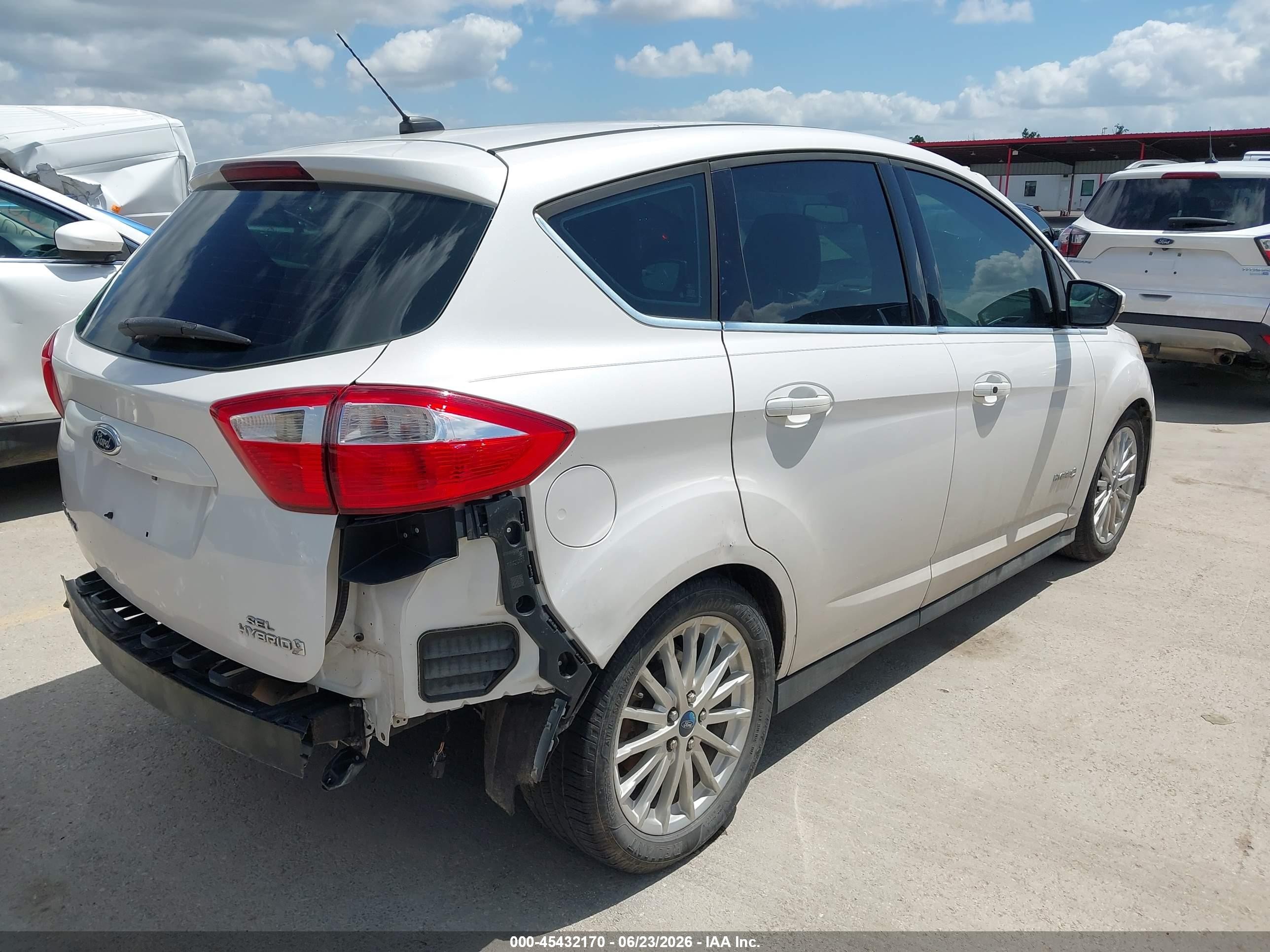 2013 Ford C-max Hybrid Sel White vin: 1FADP5BU5DL533529