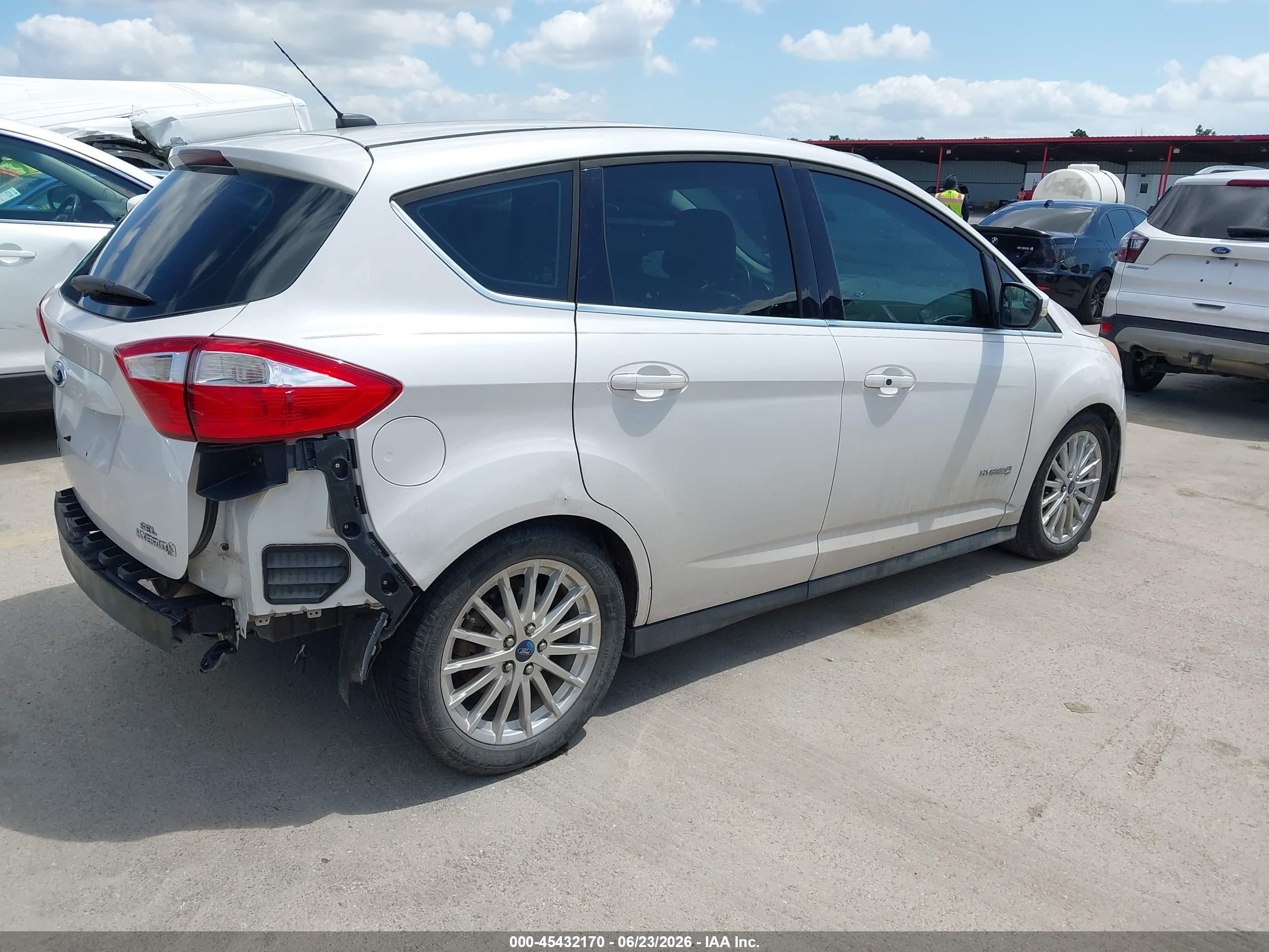 2013 Ford C-max Hybrid Sel White vin: 1FADP5BU5DL533529