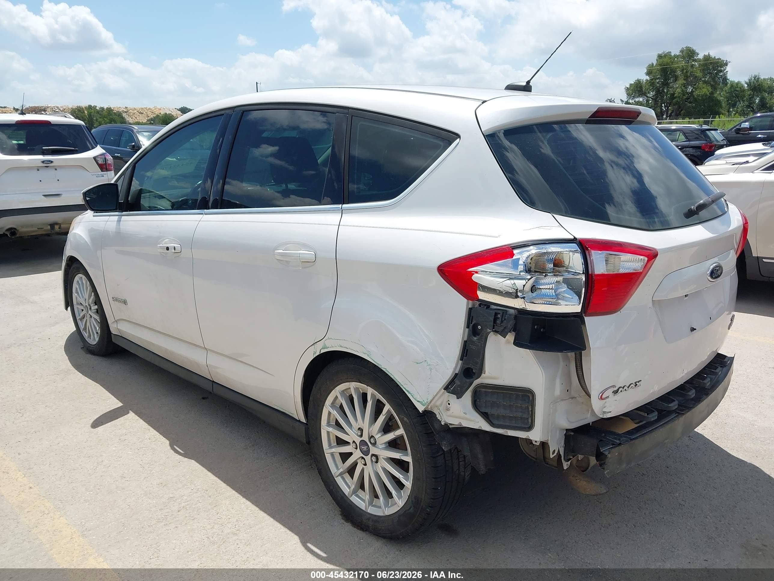 2013 Ford C-max Hybrid Sel White vin: 1FADP5BU5DL533529