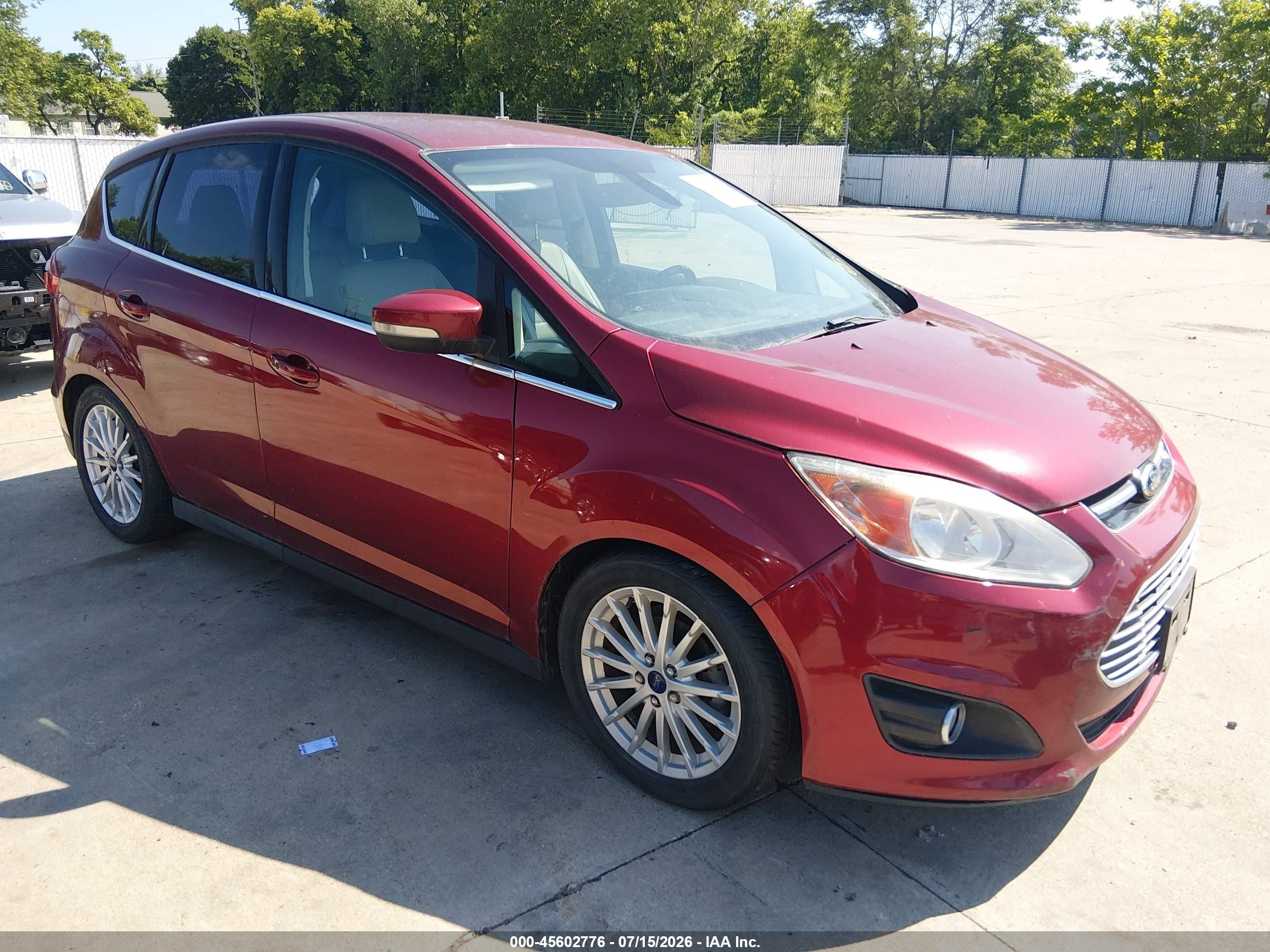 2013 Ford C-max Hybrid Sel Red vin: 1FADP5BU5DL534017