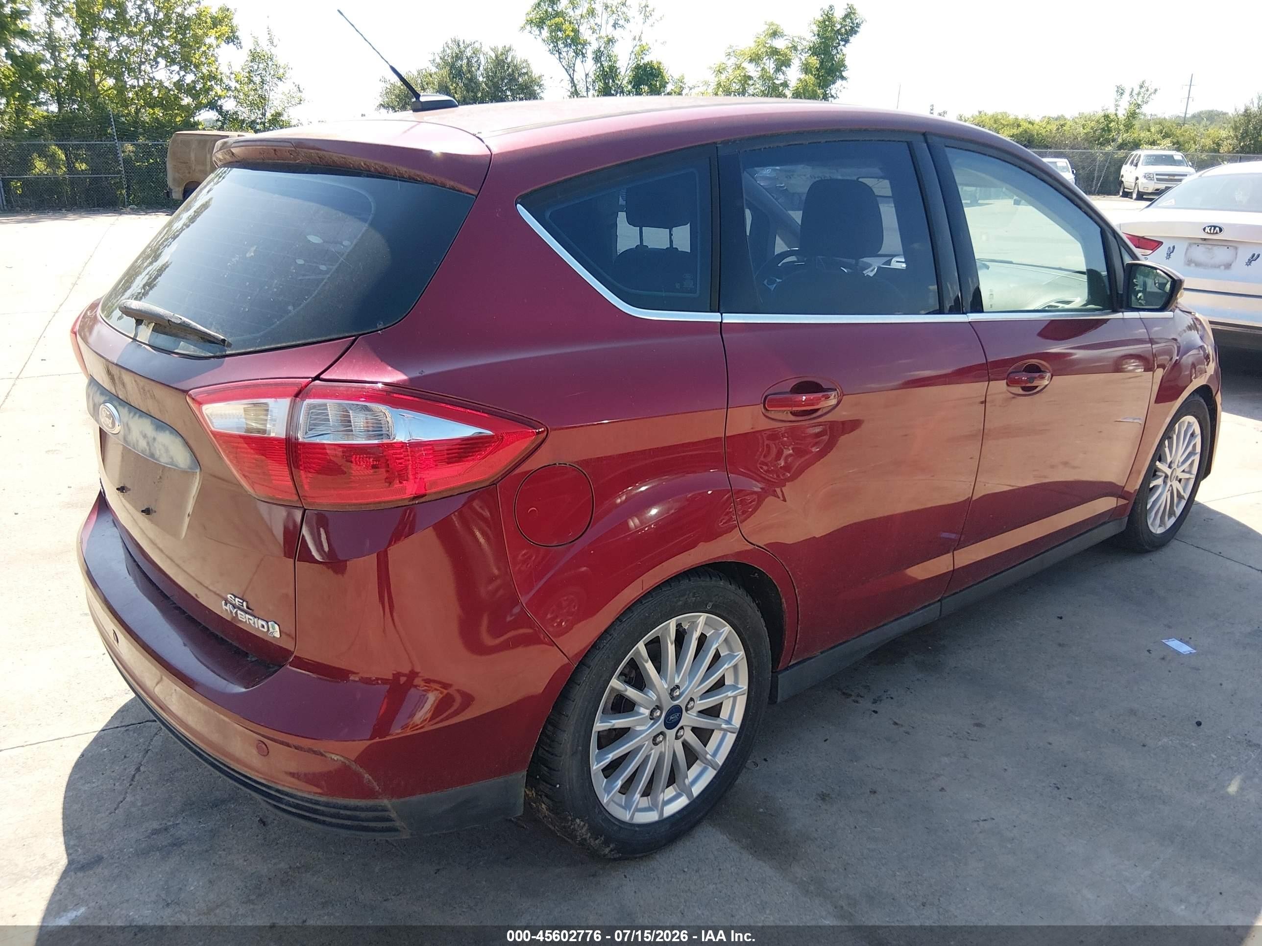 2013 Ford C-max Hybrid Sel Red vin: 1FADP5BU5DL534017