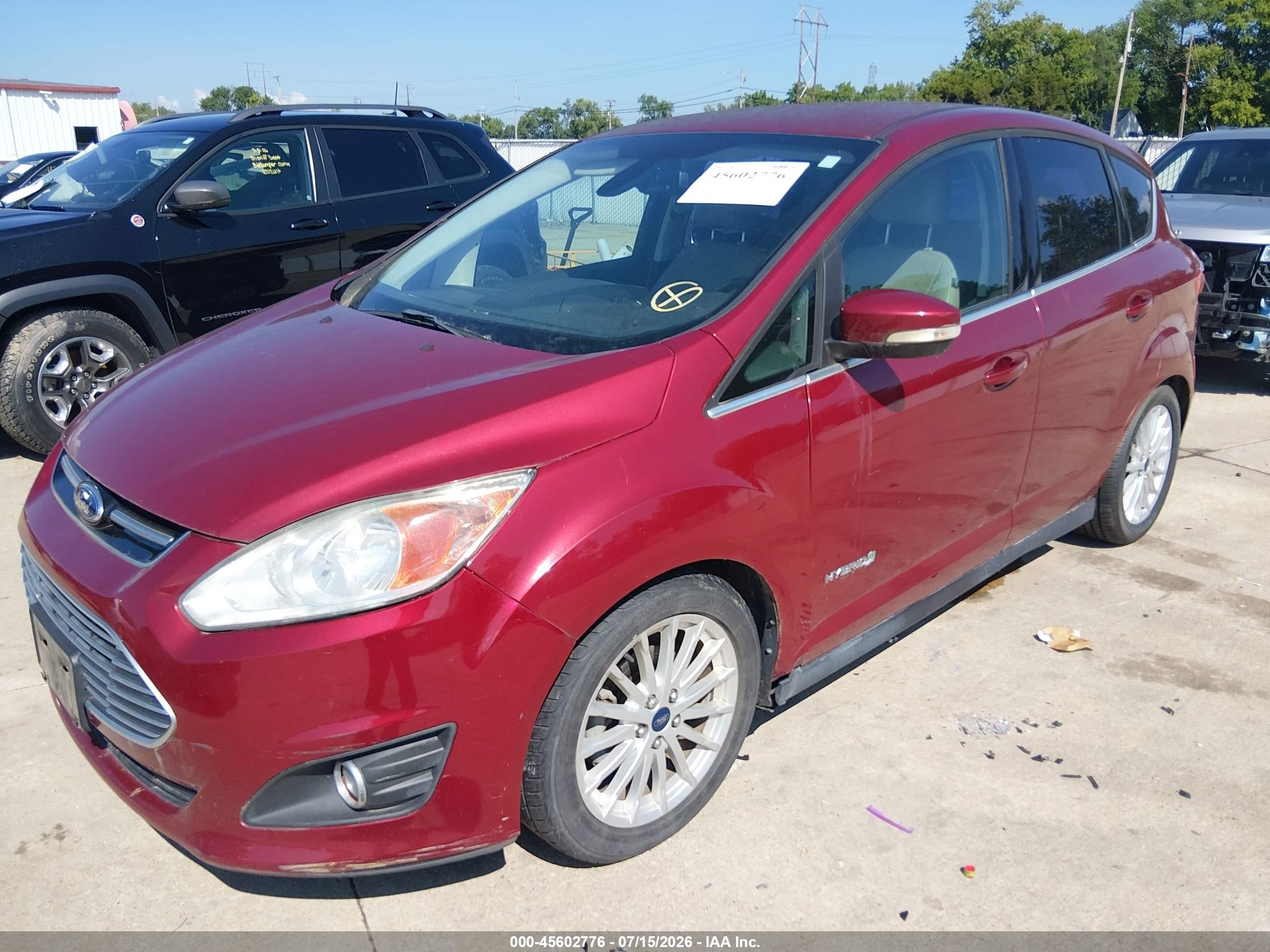 2013 Ford C-max Hybrid Sel Red vin: 1FADP5BU5DL534017
