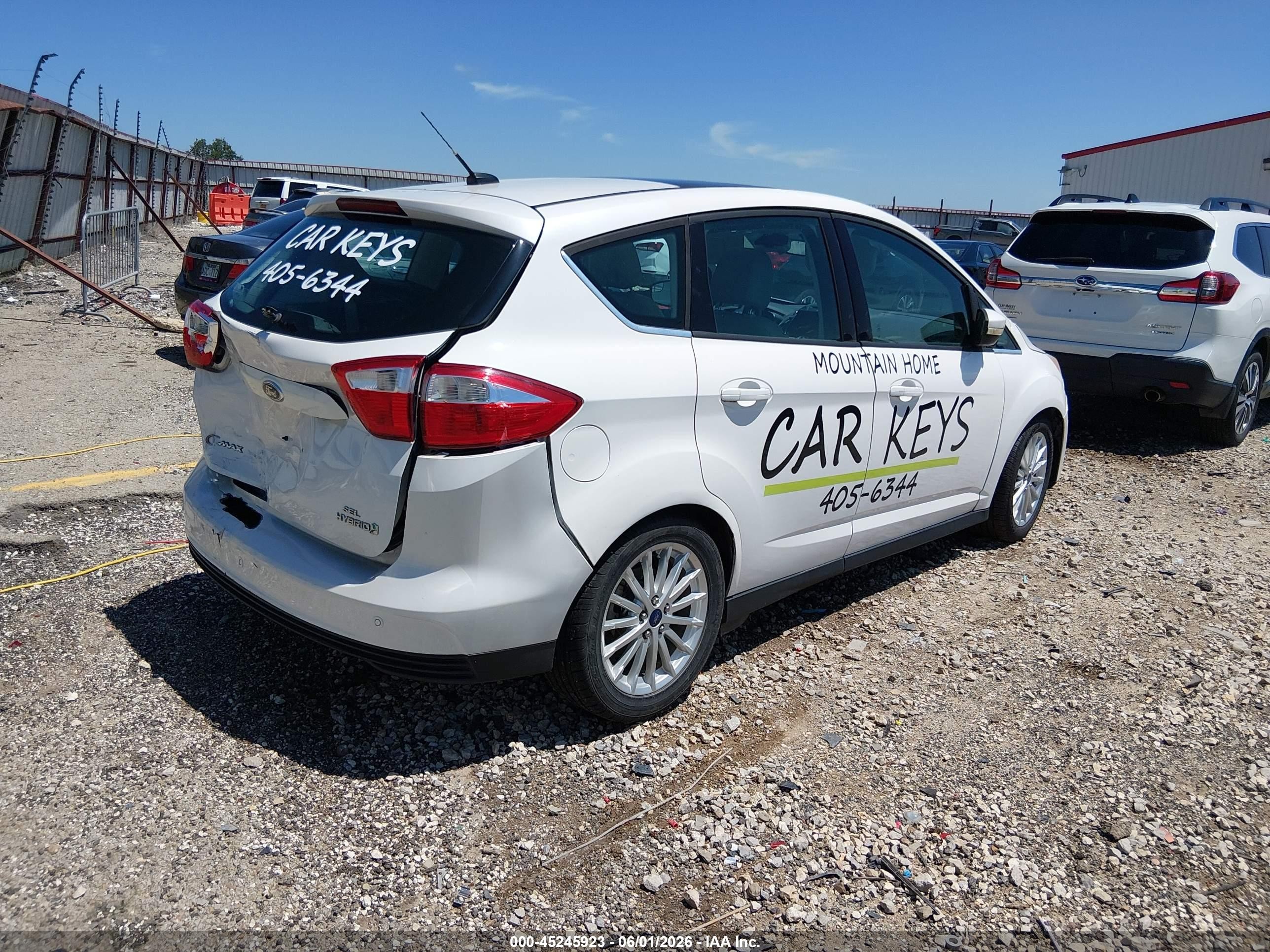 2014 Ford C-max Hybrid Sel White vin: 1FADP5BU5EL503111