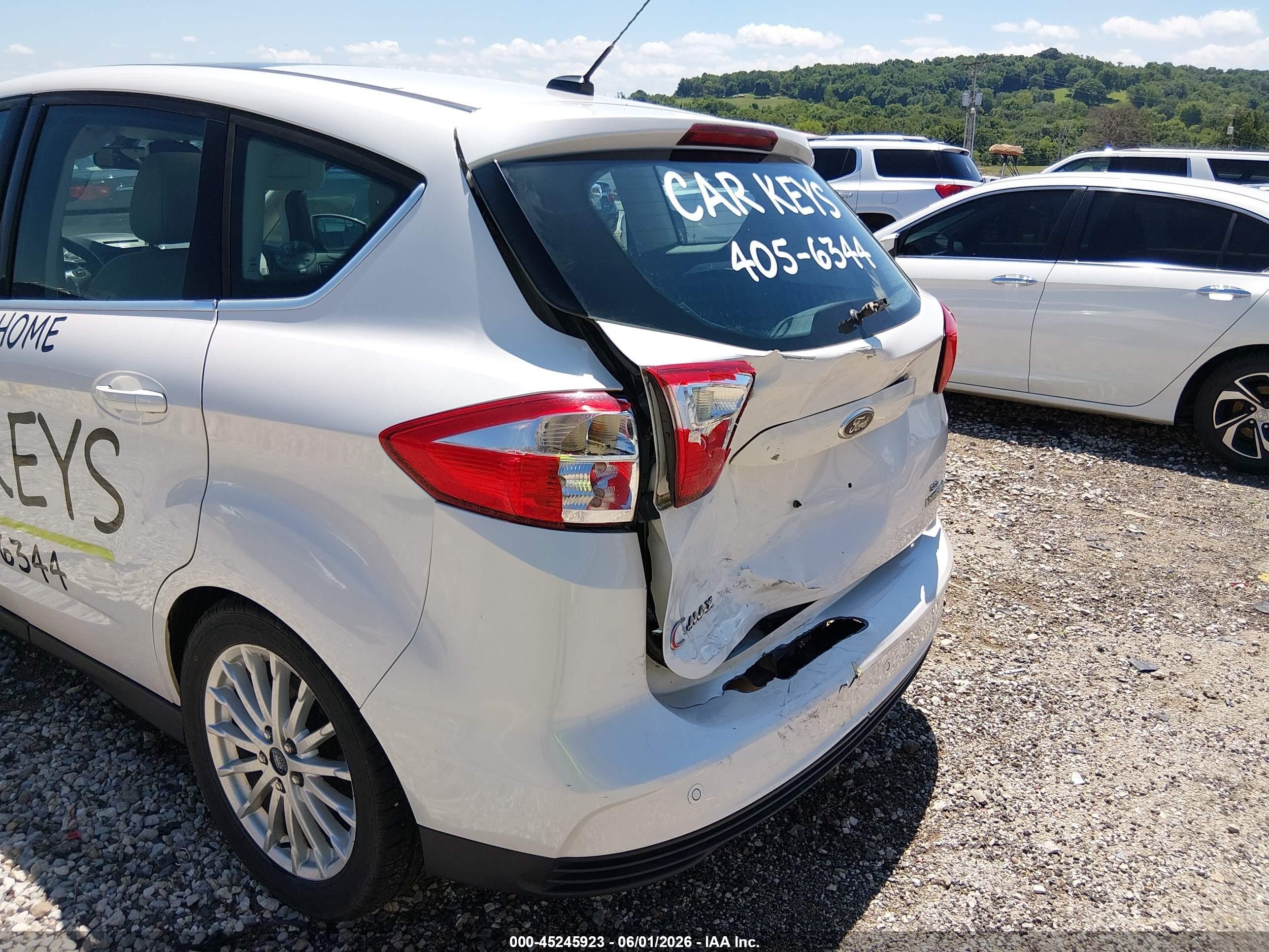 2014 Ford C-max Hybrid Sel White vin: 1FADP5BU5EL503111